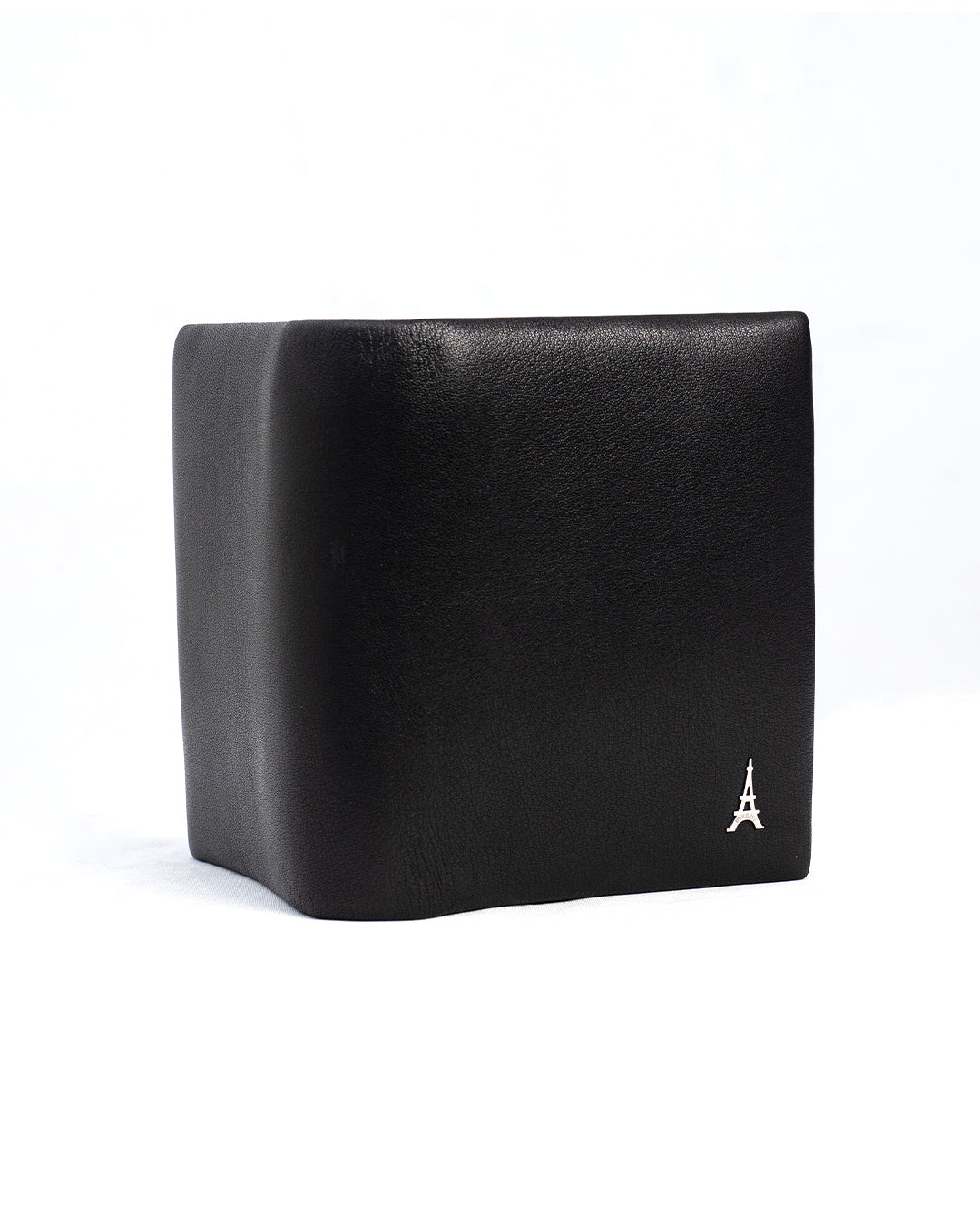 Men's Black Bifold Wallet with Eiffel Tower Emblem
