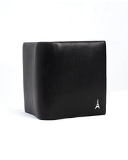 Men's Black Bifold Wallet with Eiffel Tower Emblem