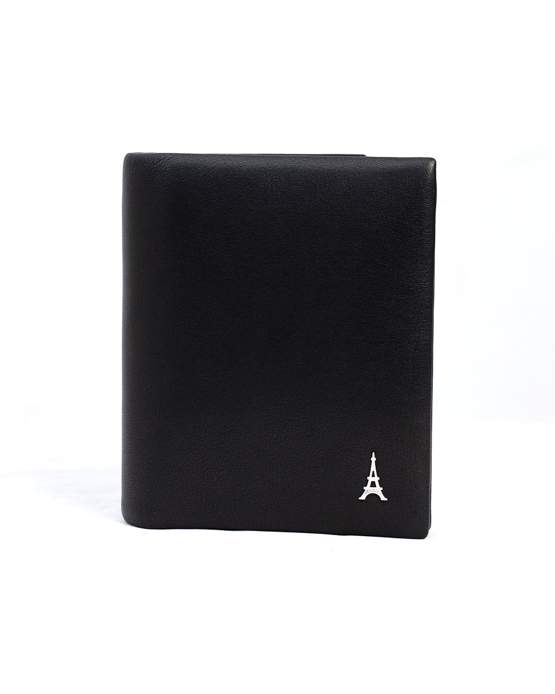 Men's Black Bifold Wallet with Eiffel Tower Emblem