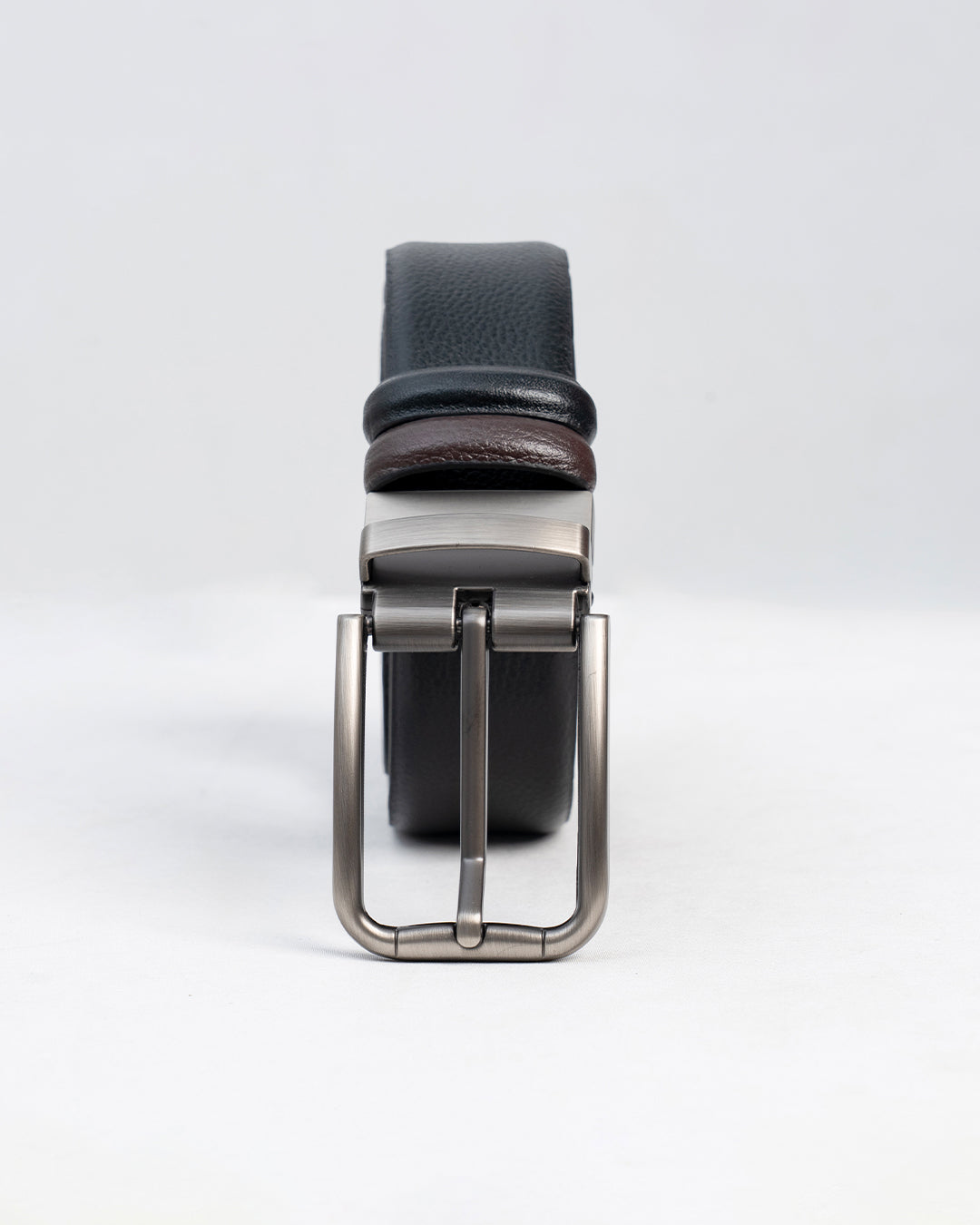 Men's Black Belt with Silver-Tone Pin Buckle