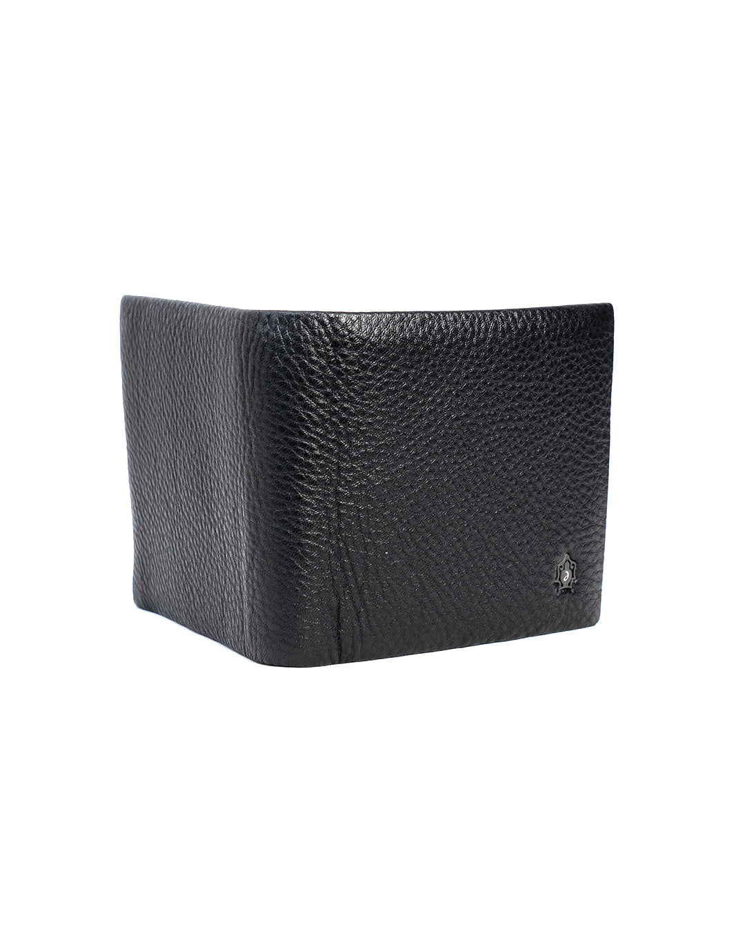 Men's Black Textured Bifold Wallet with ID Window