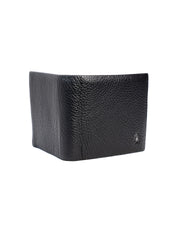Men's Black Textured Bifold Wallet with ID Window