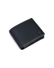 Men's Black Textured Bifold Wallet with ID Window