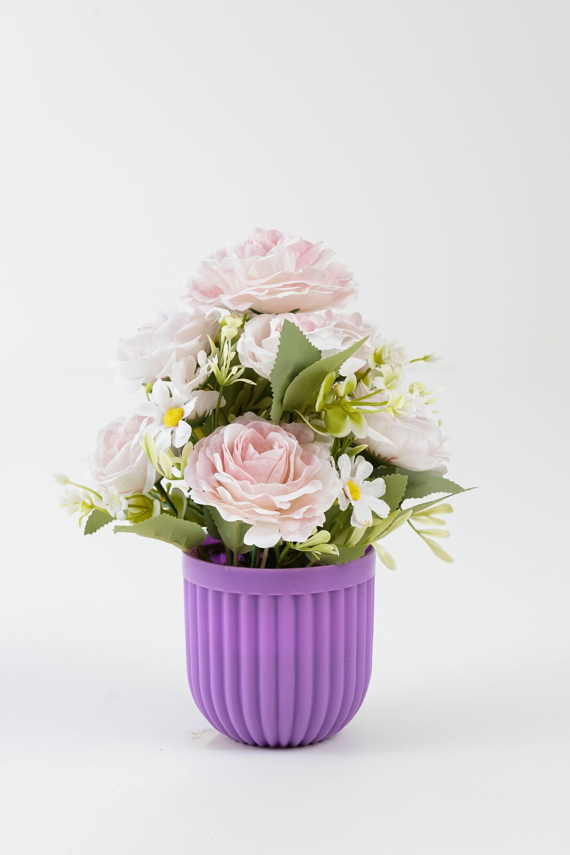 Pink Rose Artificial Flower Plant