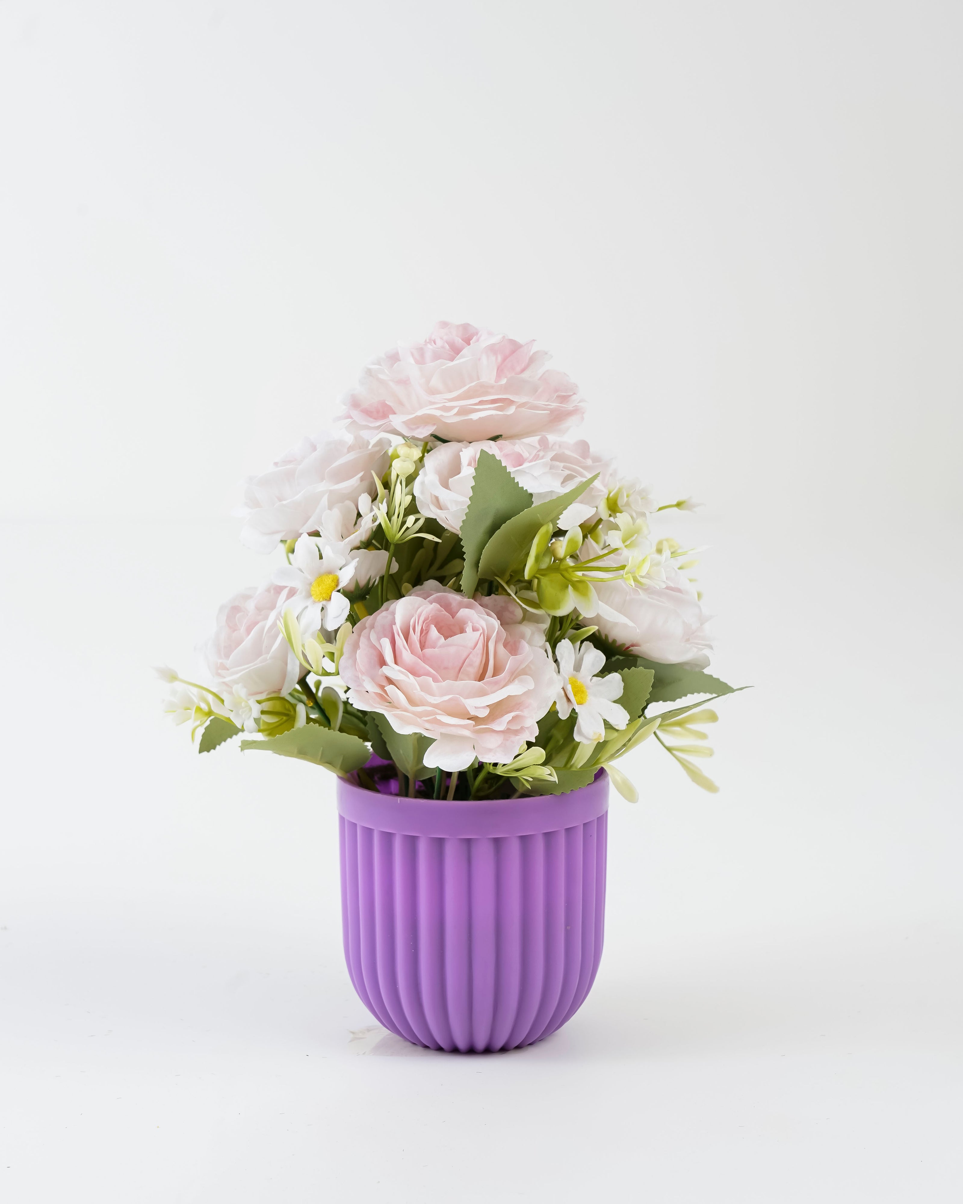 Pink Rose Artificial Flower Plant