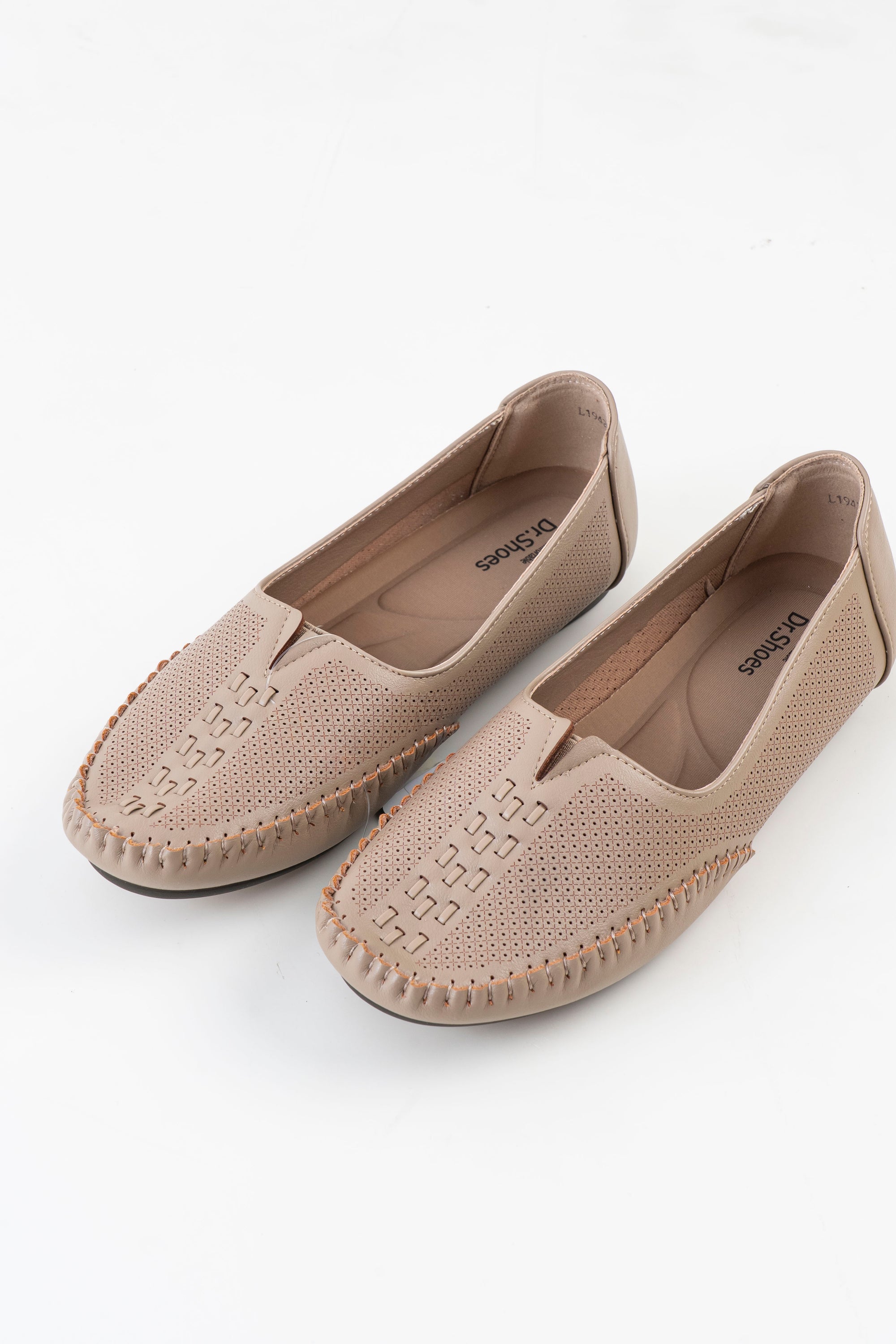 Dr. Shoes Ladies Flat Loafer - Khaki Gold