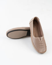 Dr. Shoes Ladies Flat Loafer - Khaki Gold