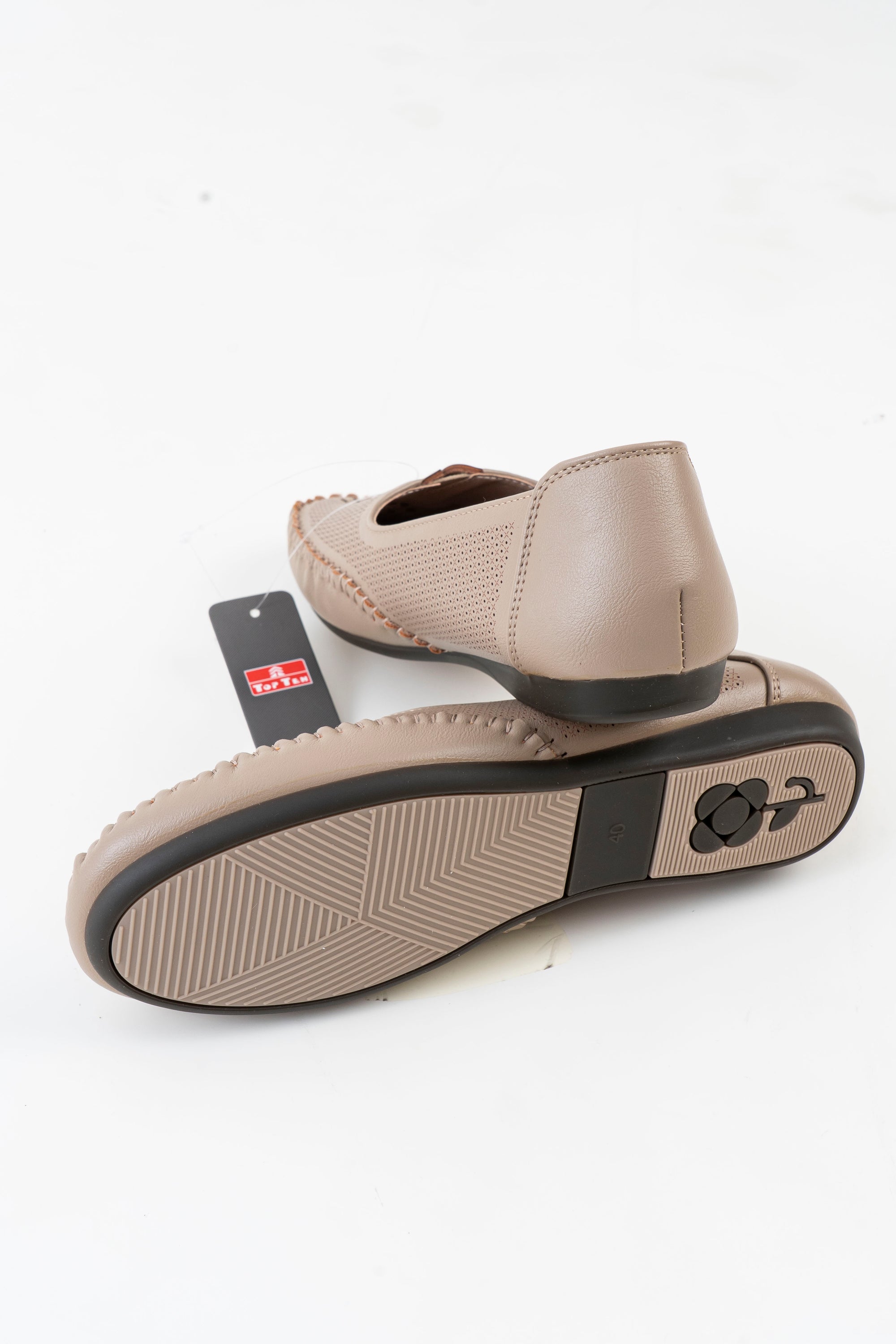 Dr. Shoes Ladies Flat Loafer - Khaki Gold