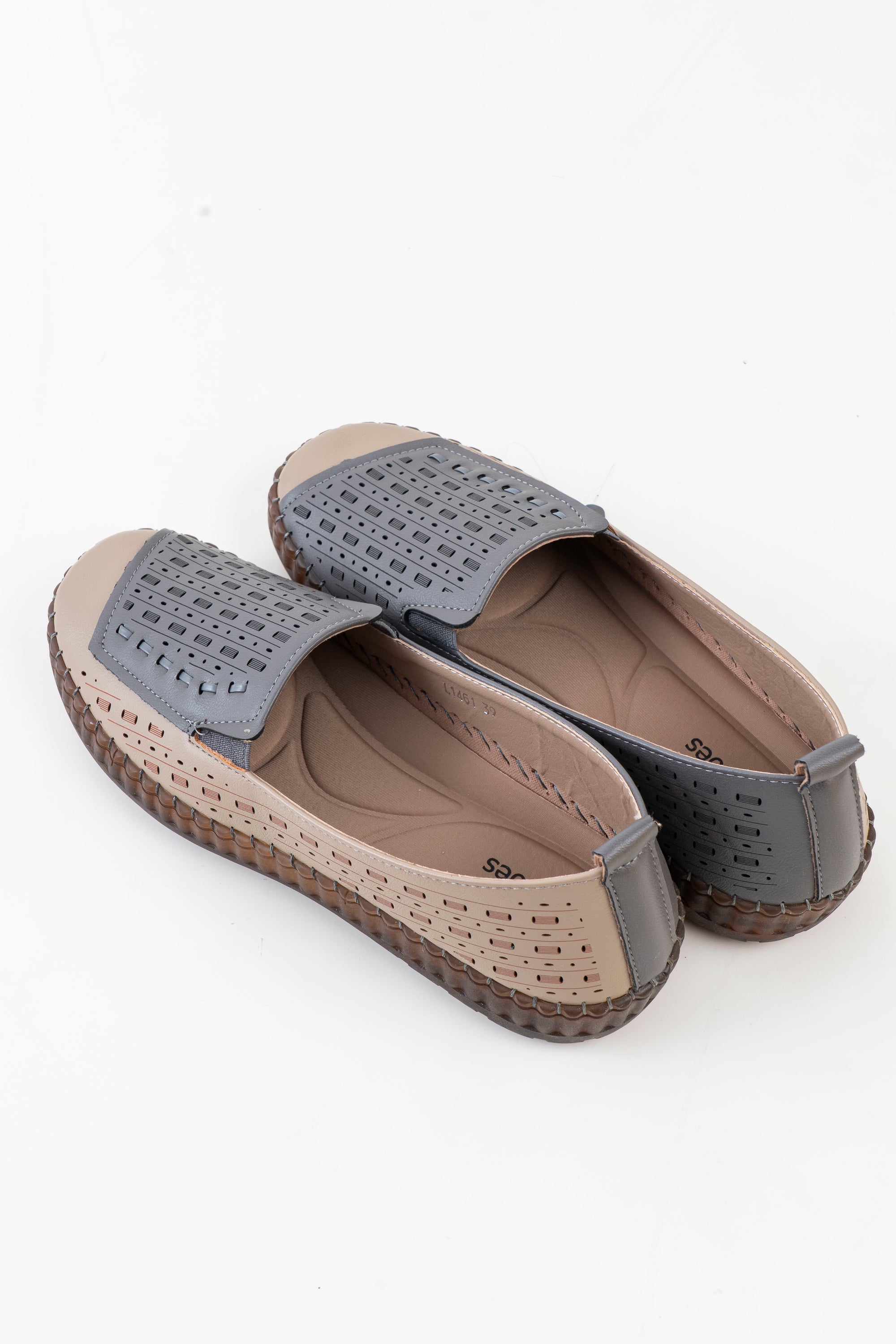 Dr. Shoes Ladies Semi Hill Loafer - Beige Gray