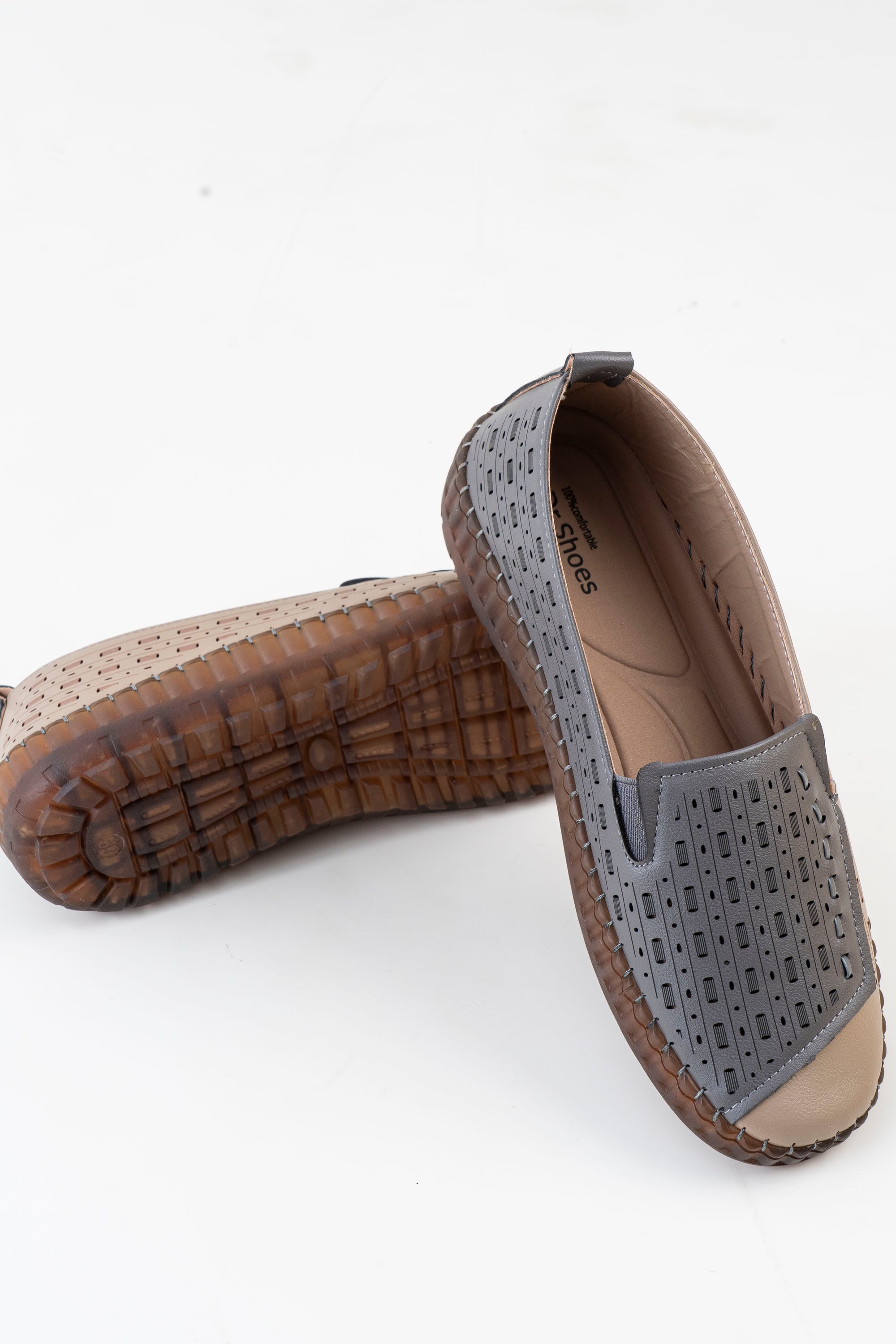Dr. Shoes Ladies Semi Hill Loafer - Beige Gray