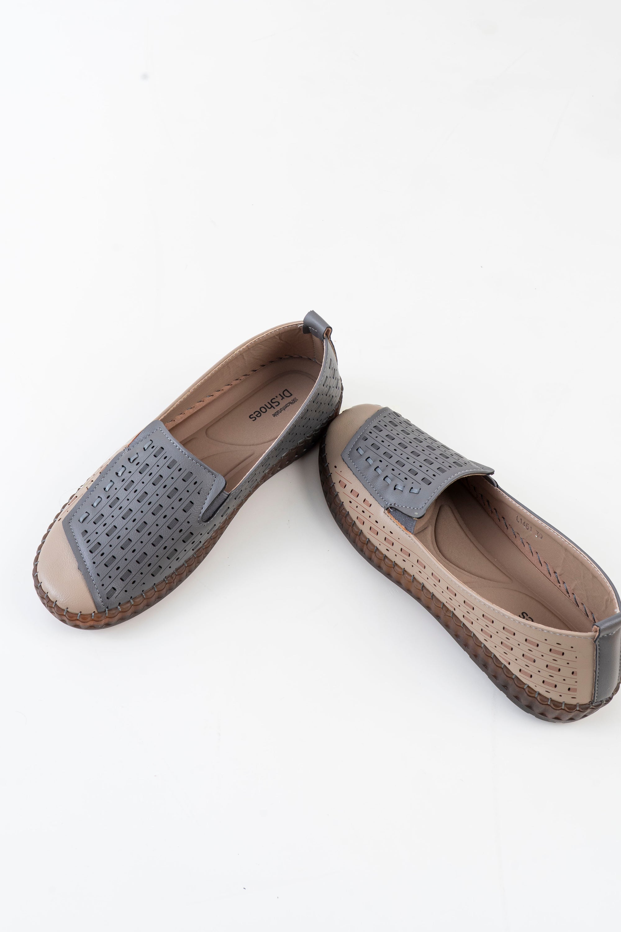 Dr. Shoes Ladies Semi Hill Loafer - Beige Gray
