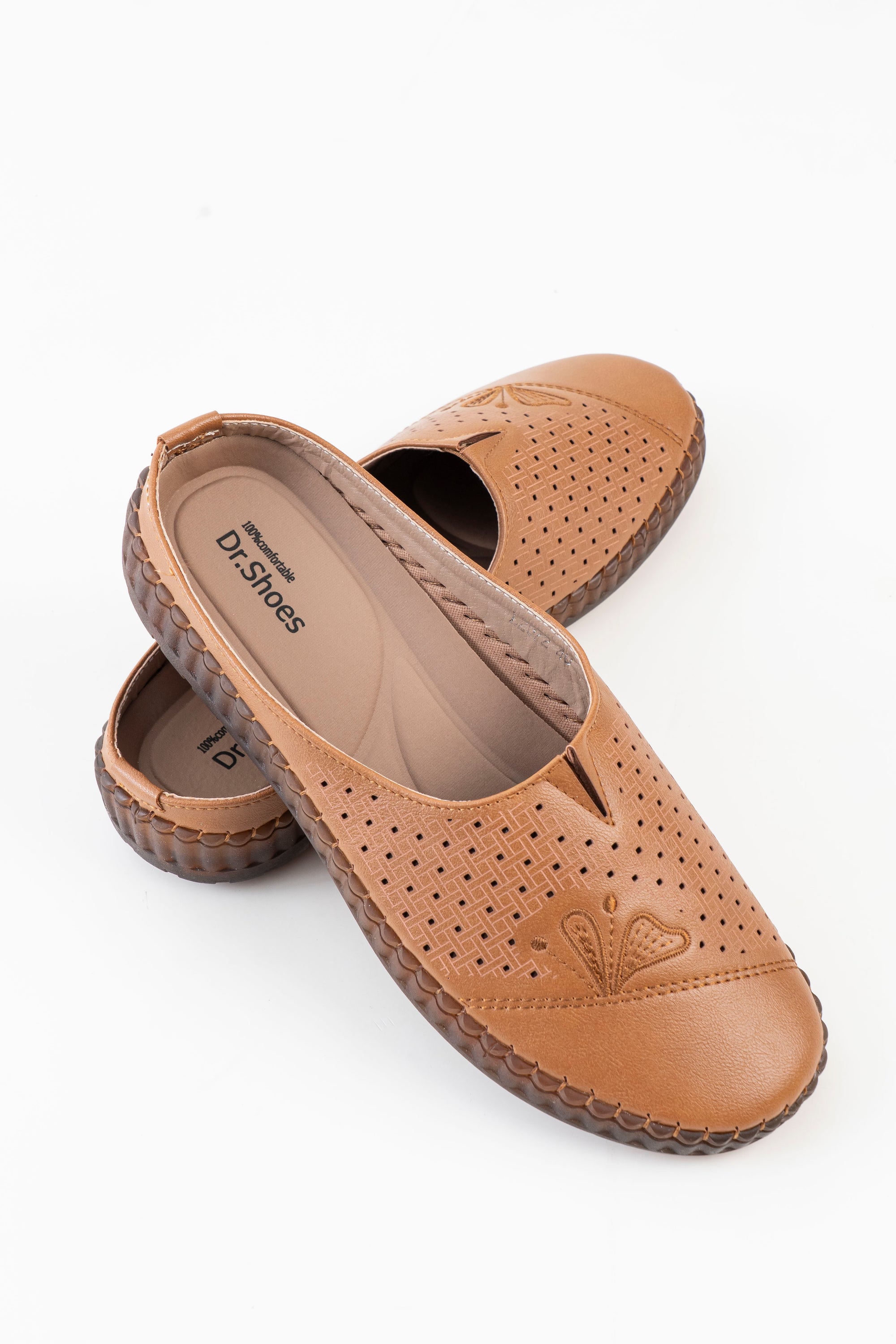 Dr. Shoes Ladies Half Shoe - Camel