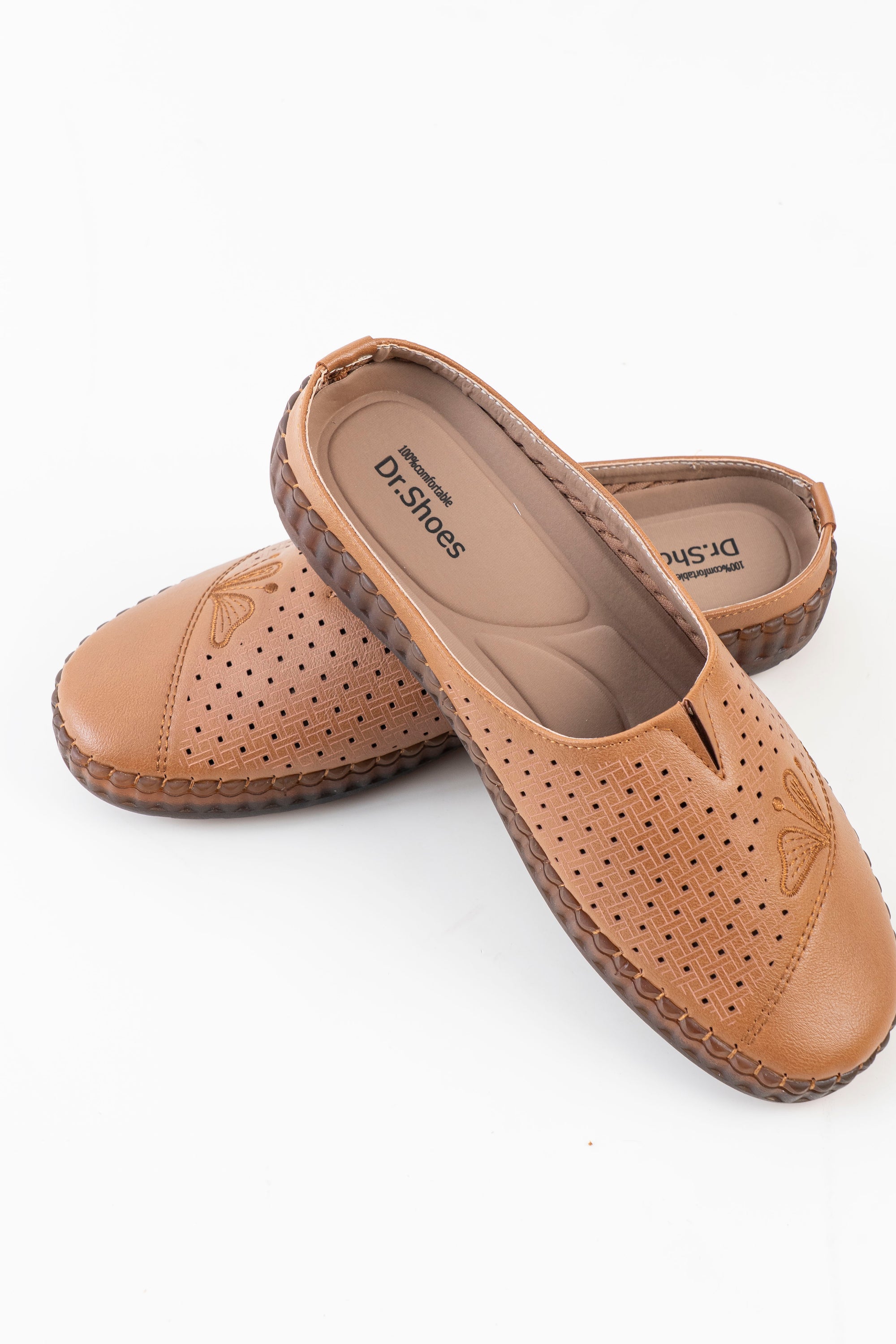 Dr. Shoes Ladies Half Shoe - Camel