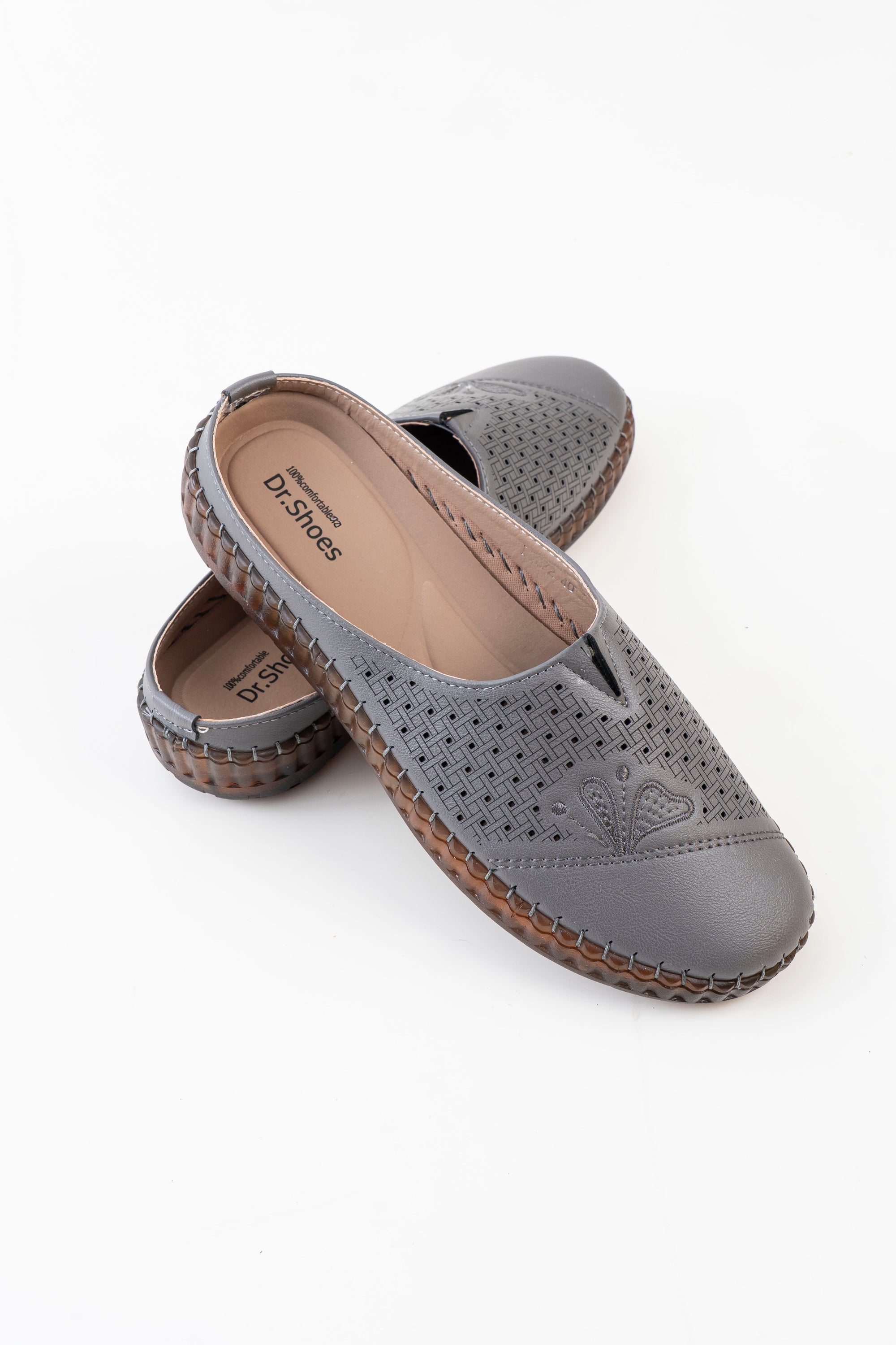 Dr. Shoes Ladies Half Shoe - Grey