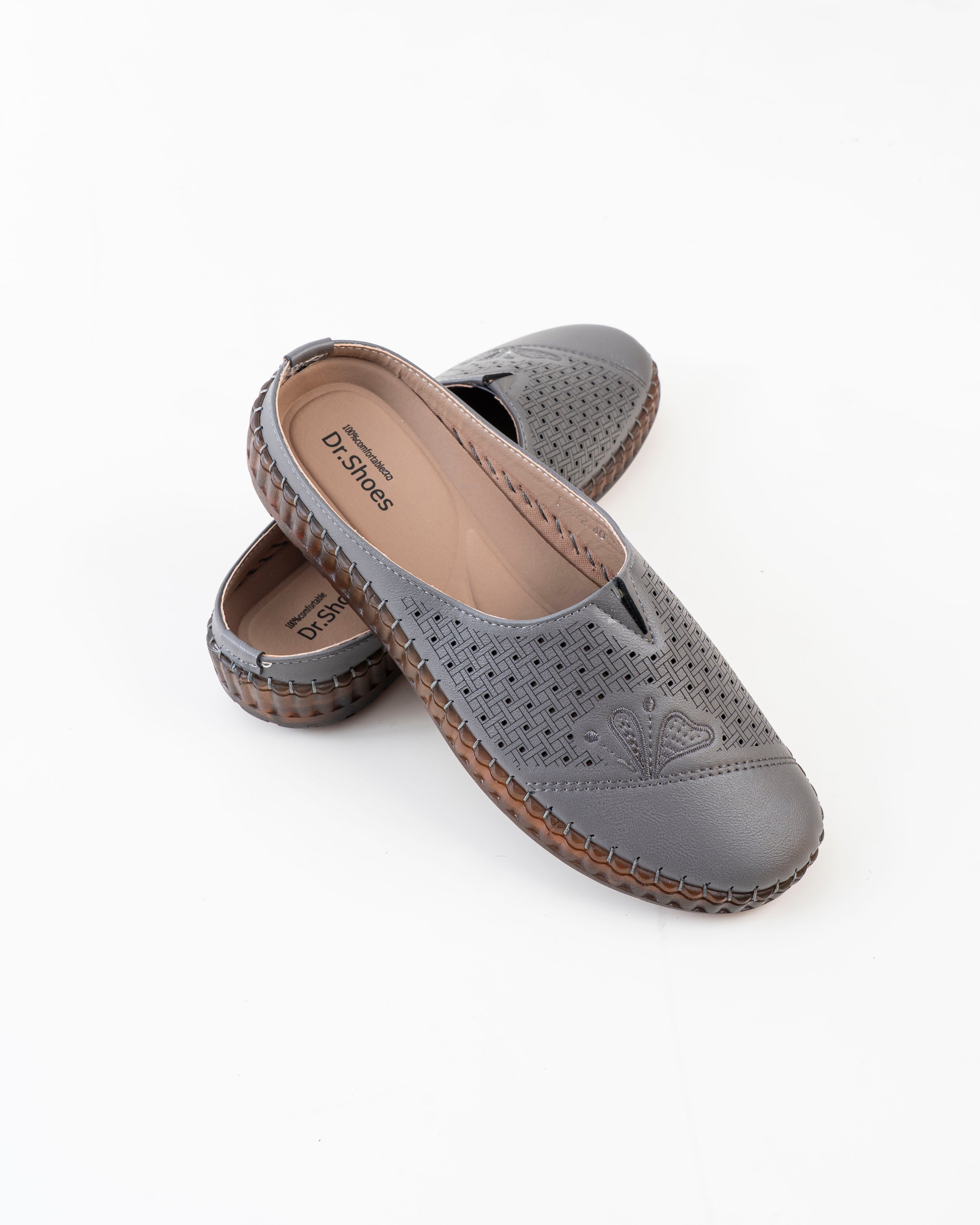 Dr. Shoes Ladies Half Shoe - Grey