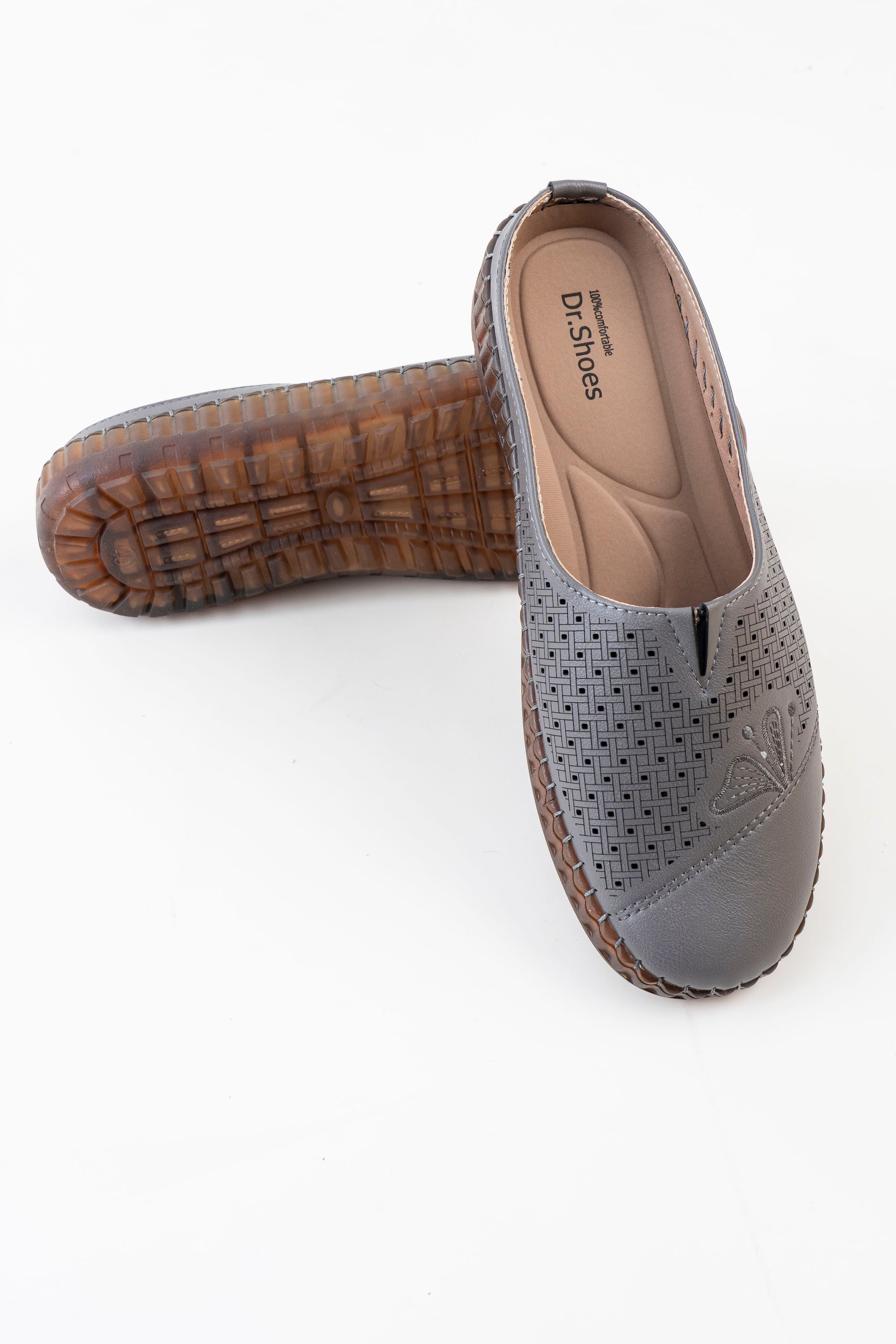 Dr. Shoes Ladies Half Shoe - Grey