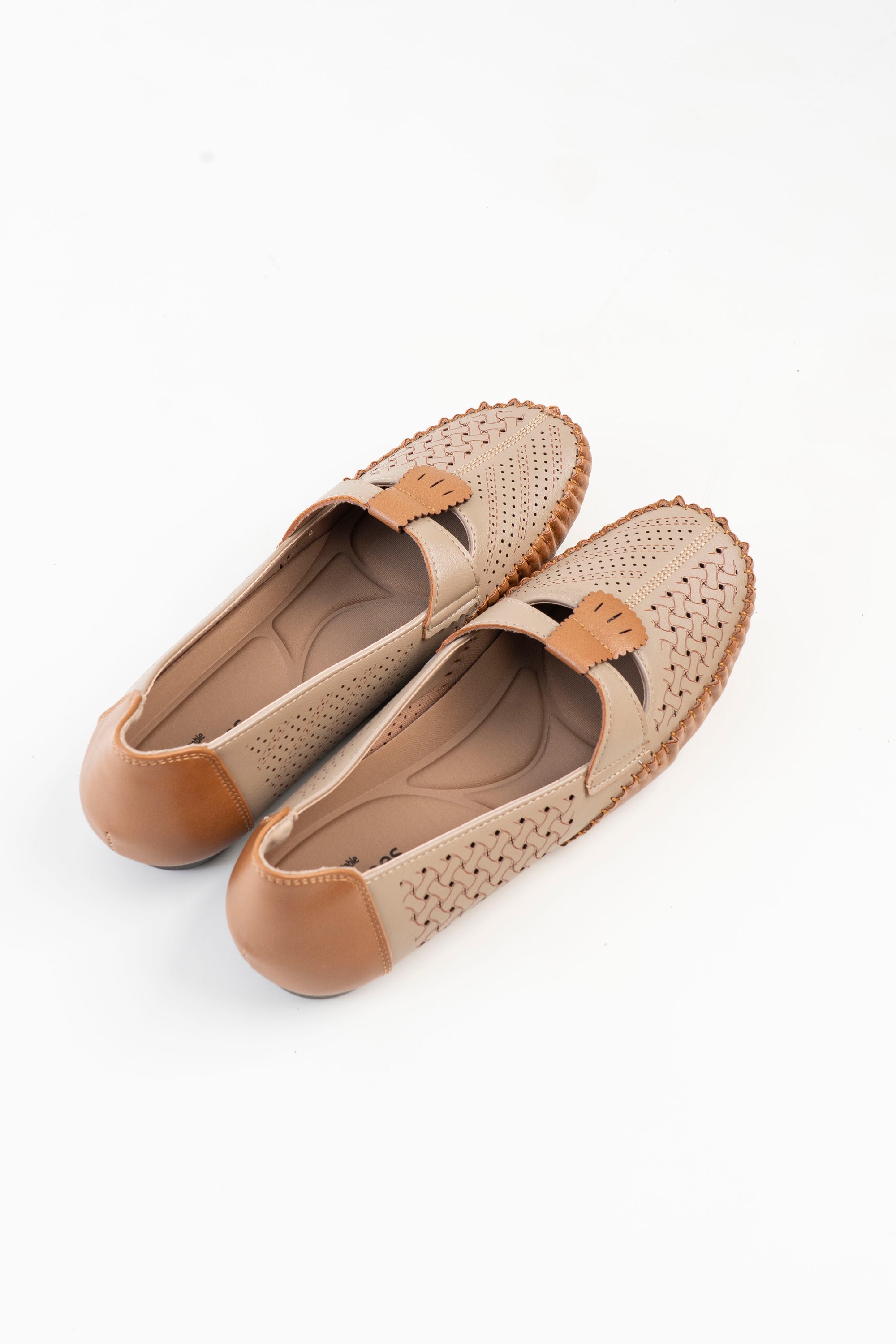 Dr. Shoes Ladies Flat Loafer - Khaki