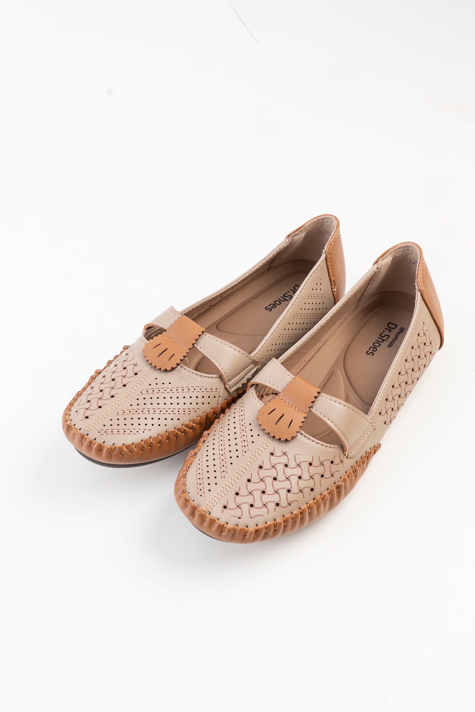 Dr. Shoes Ladies Flat Loafer - Khaki