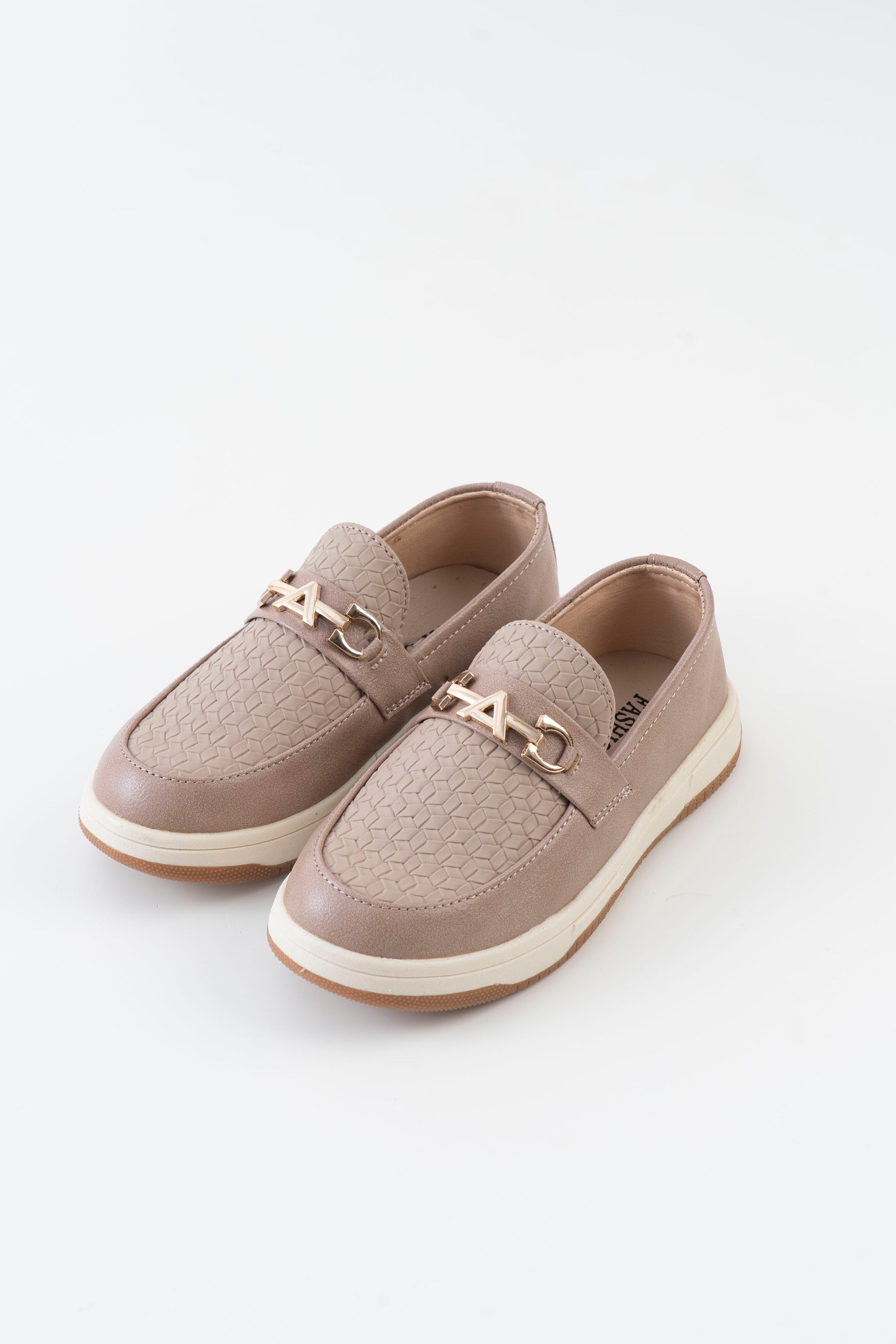 Woven Texture Horsebit Loafer Kids Boys - Khaki