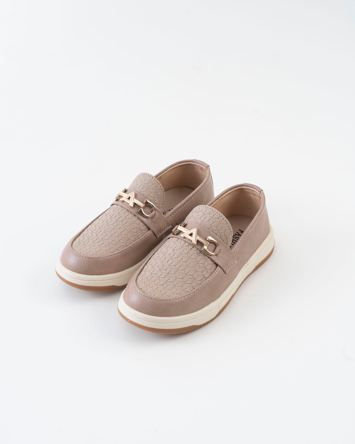 Woven Texture Horsebit Loafer Kids Boys - Khaki
