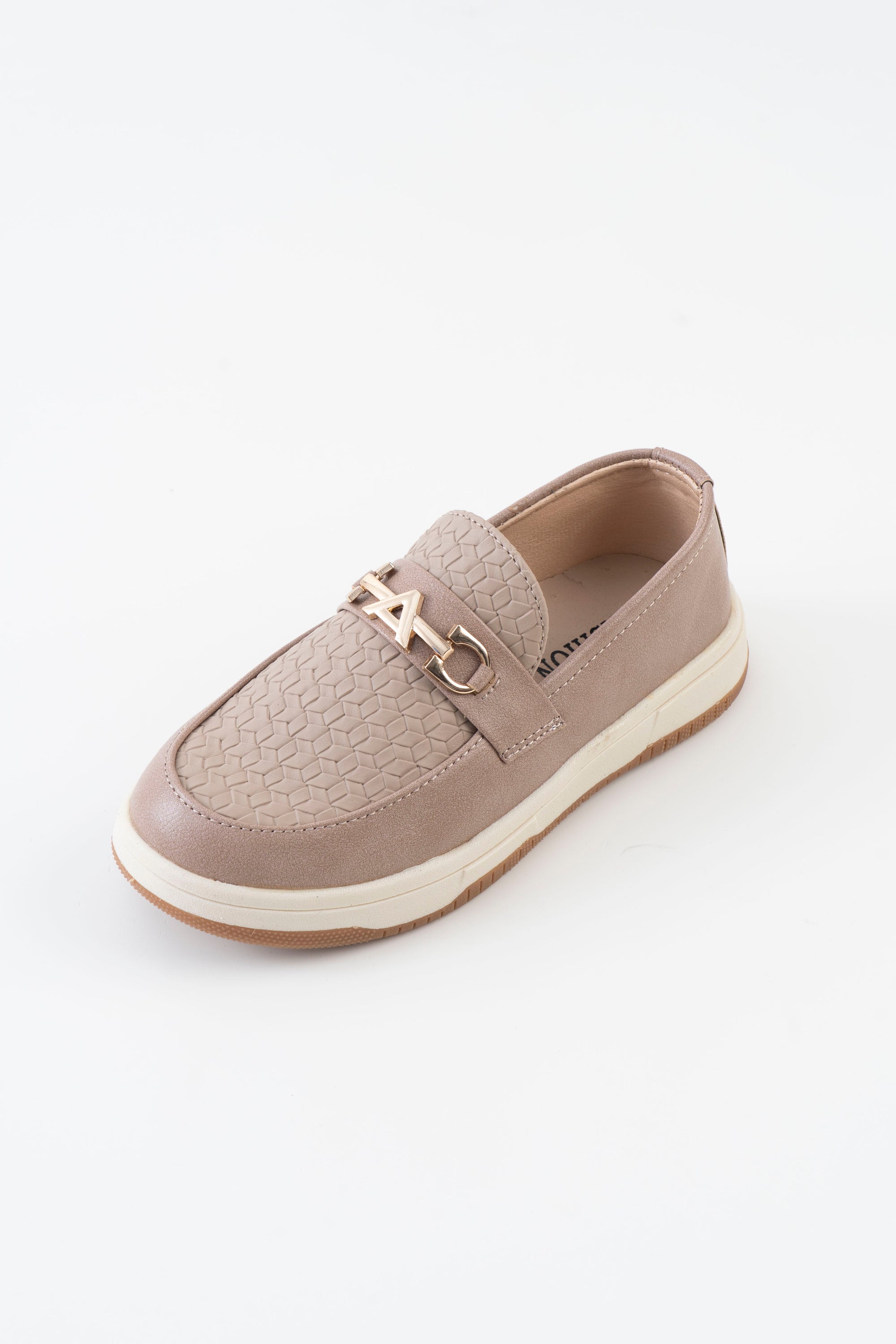 Woven Texture Horsebit Loafer Kids Boys - Khaki