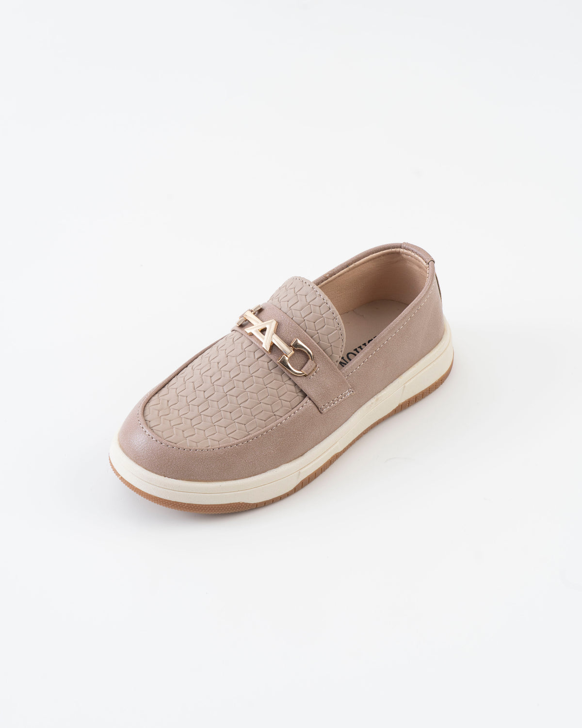 Woven Texture Horsebit Loafer Kids Boys - Khaki