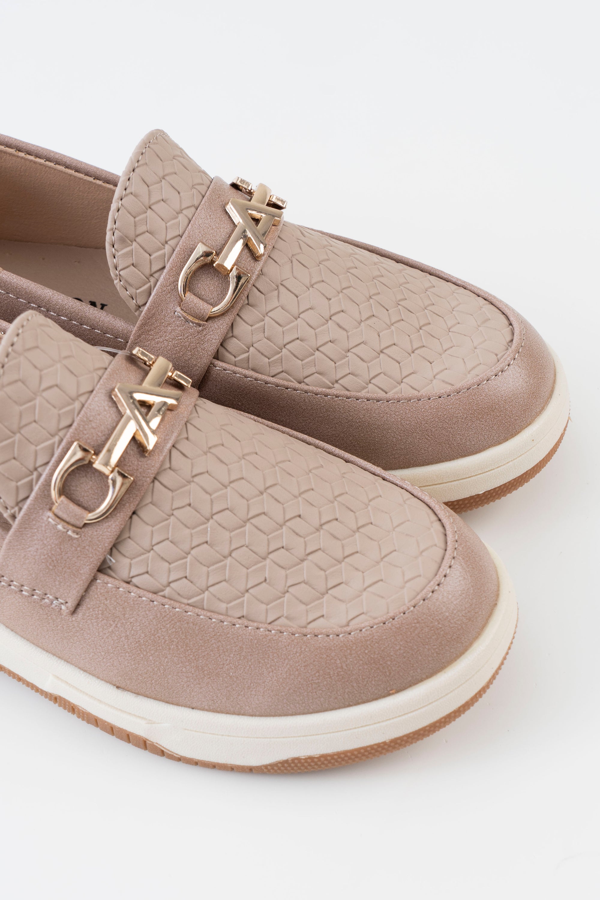 Woven Texture Horsebit Loafer Kids Boys - Khaki