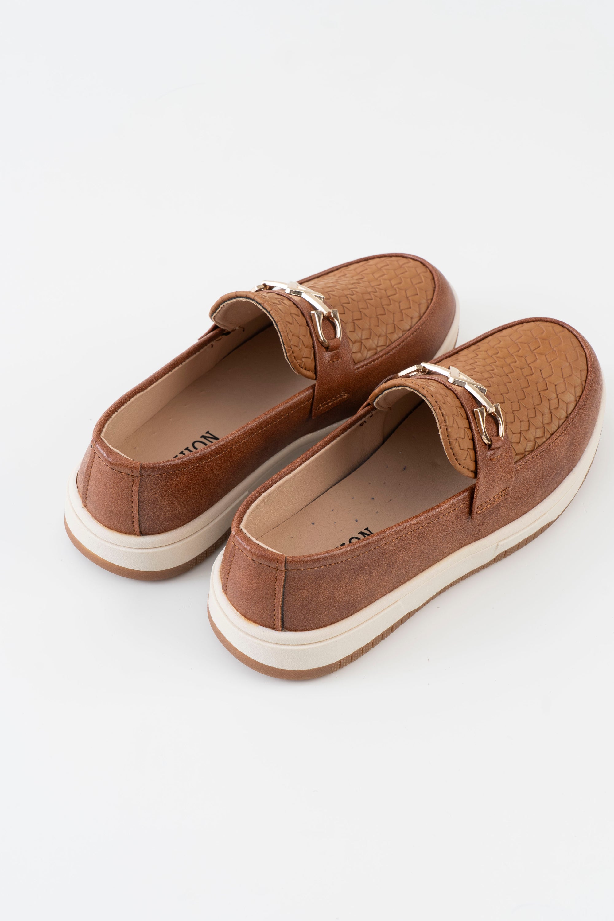 Woven Texture Horsebit Loafer Kids Boys - Brown
