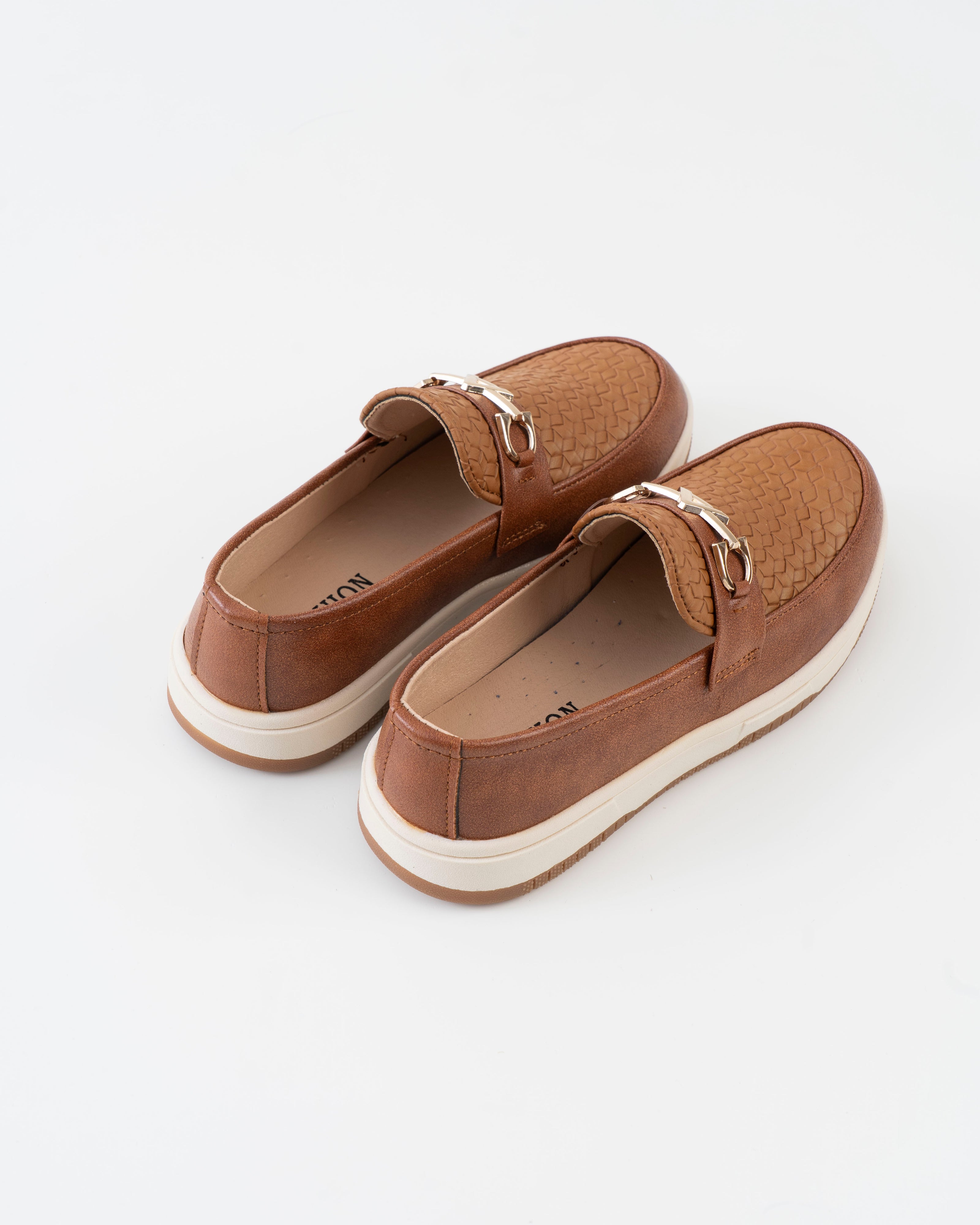 Woven Texture Horsebit Loafer Kids Boys - Brown