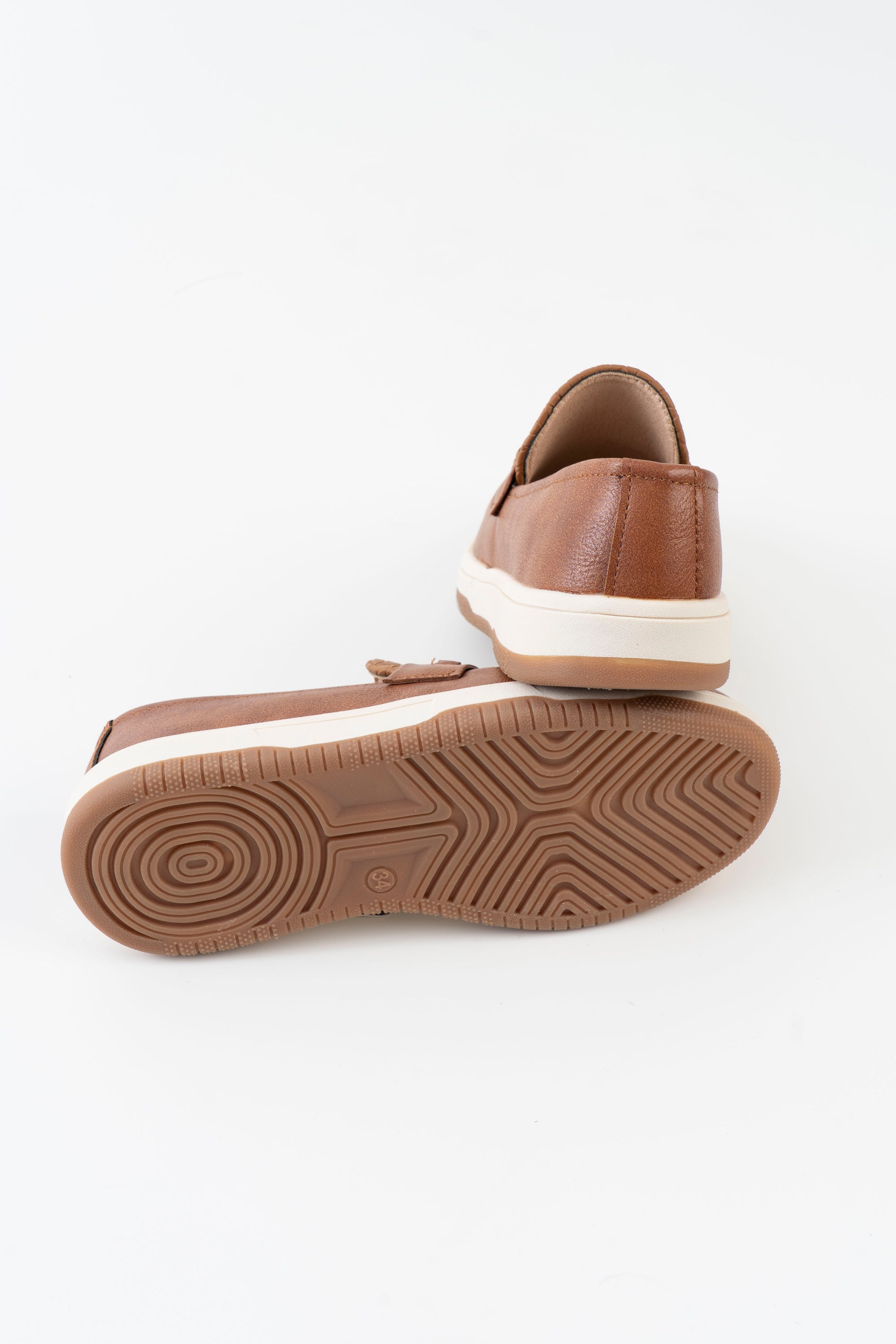 Woven Texture Horsebit Loafer Kids Boys - Brown