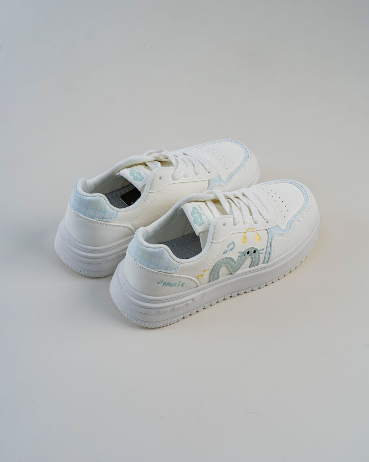 Music Dino Platform Sneaker - White