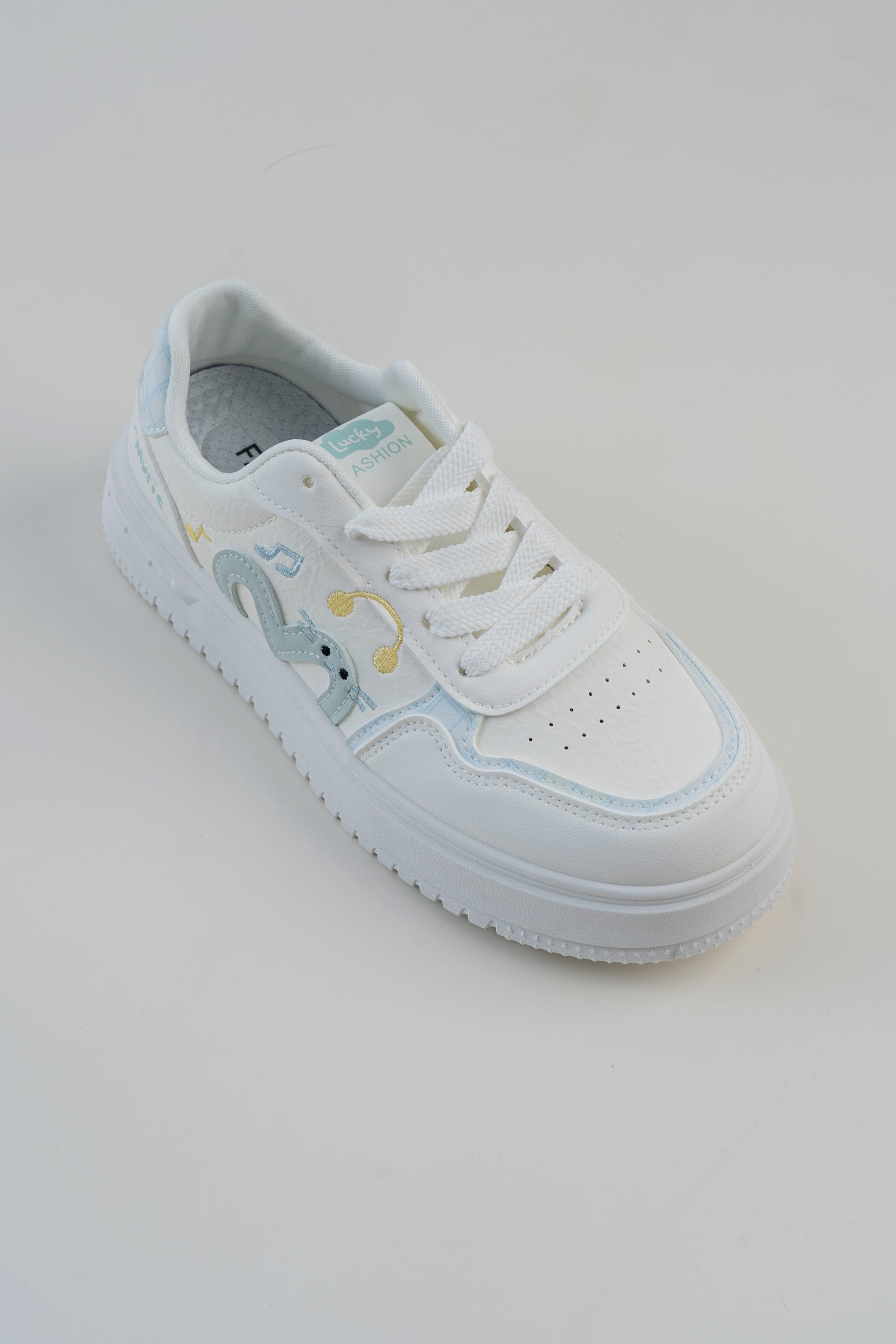 Music Dino Platform Sneaker - White