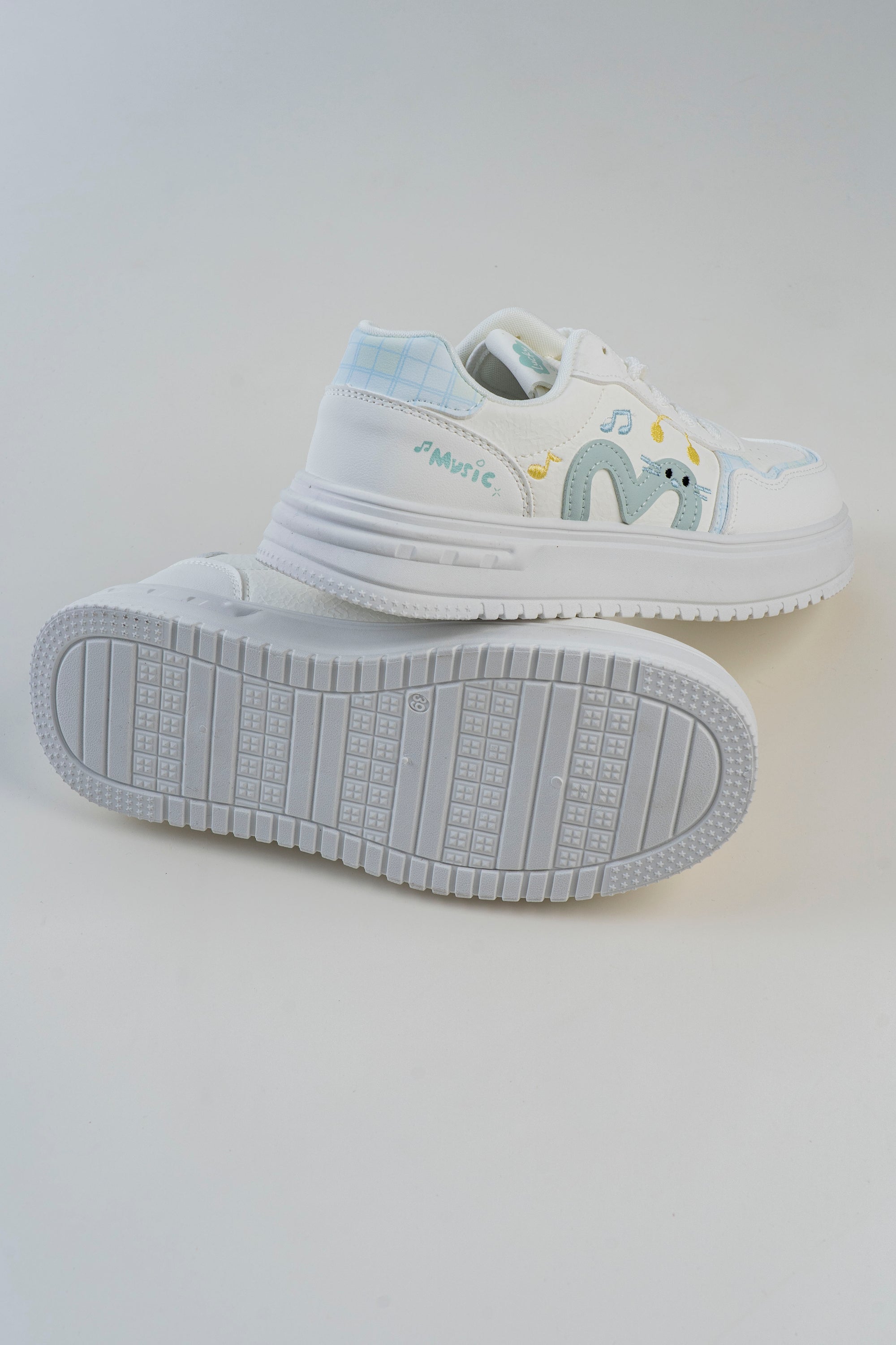 Music Dino Platform Sneaker - White