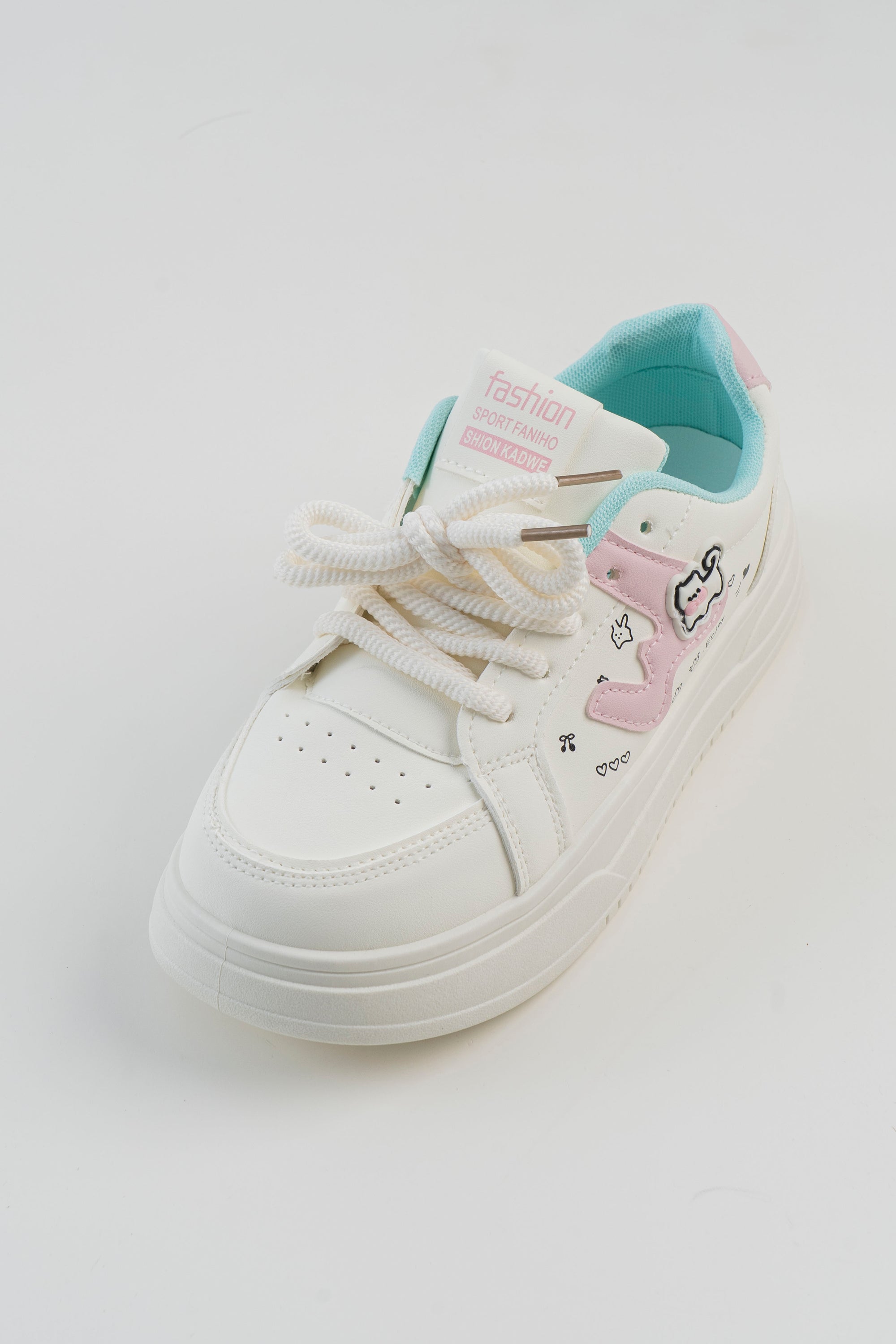 Cartoon Print Platform Sneaker - Pink
