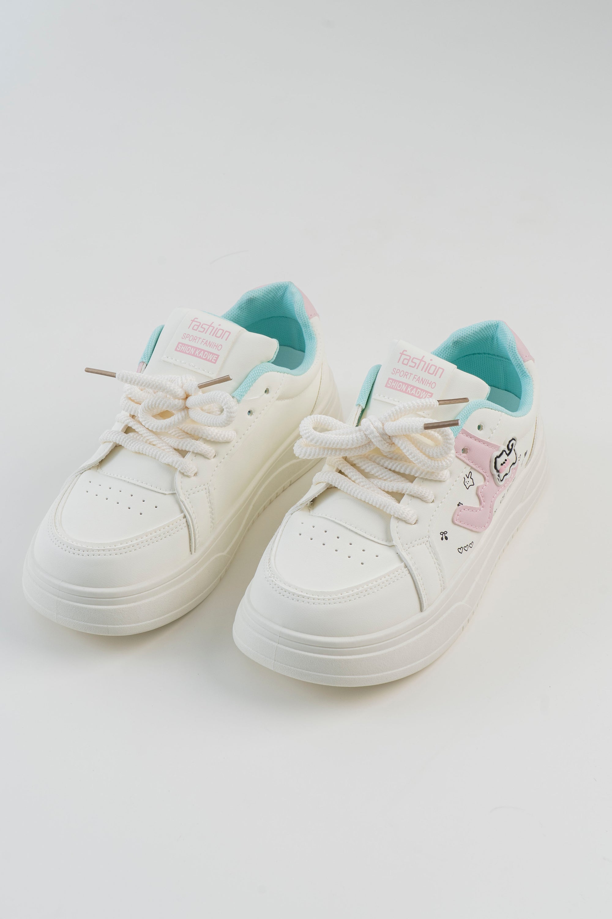 Cartoon Print Platform Sneaker - Pink
