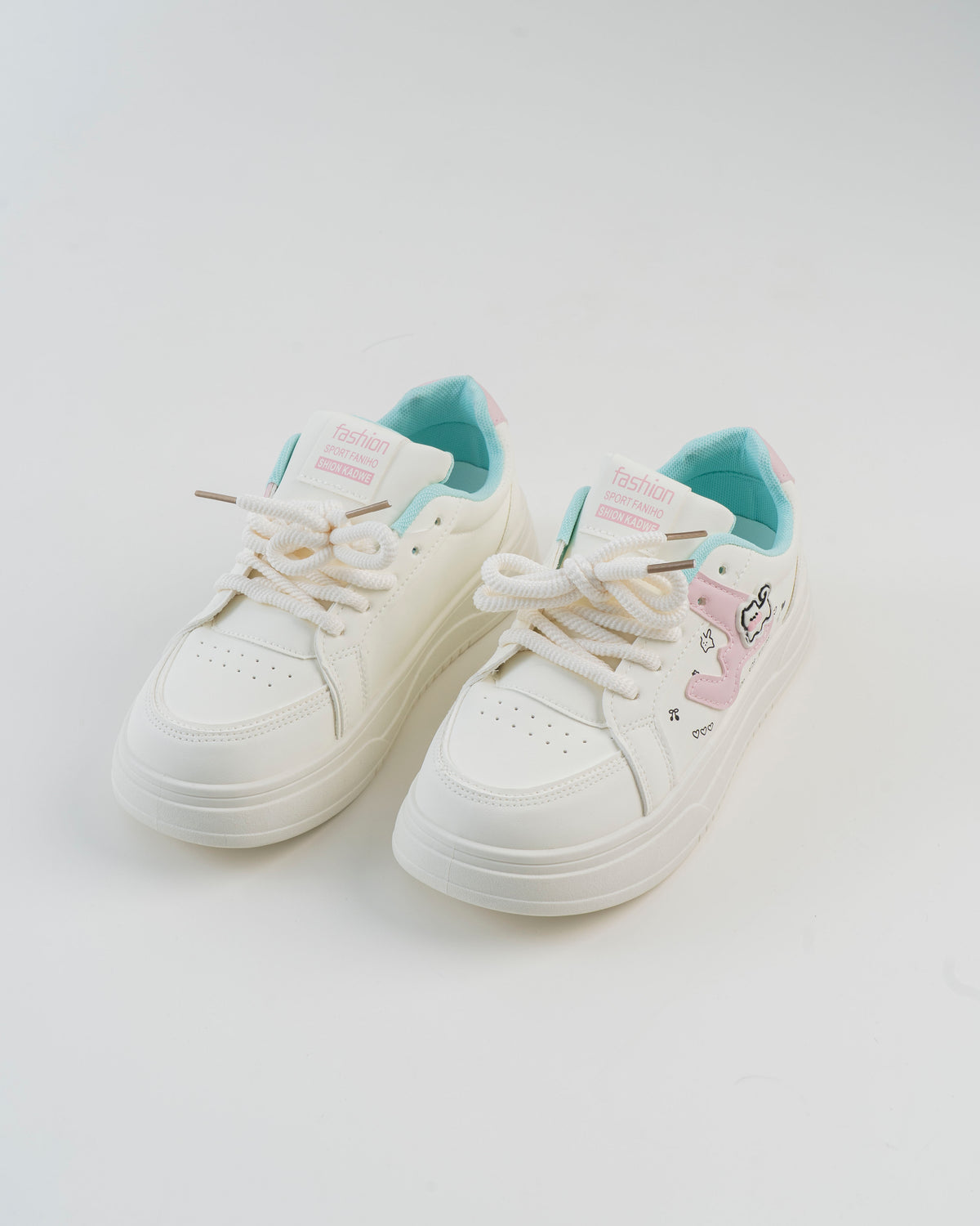 Cartoon Print Platform Sneaker - Pink