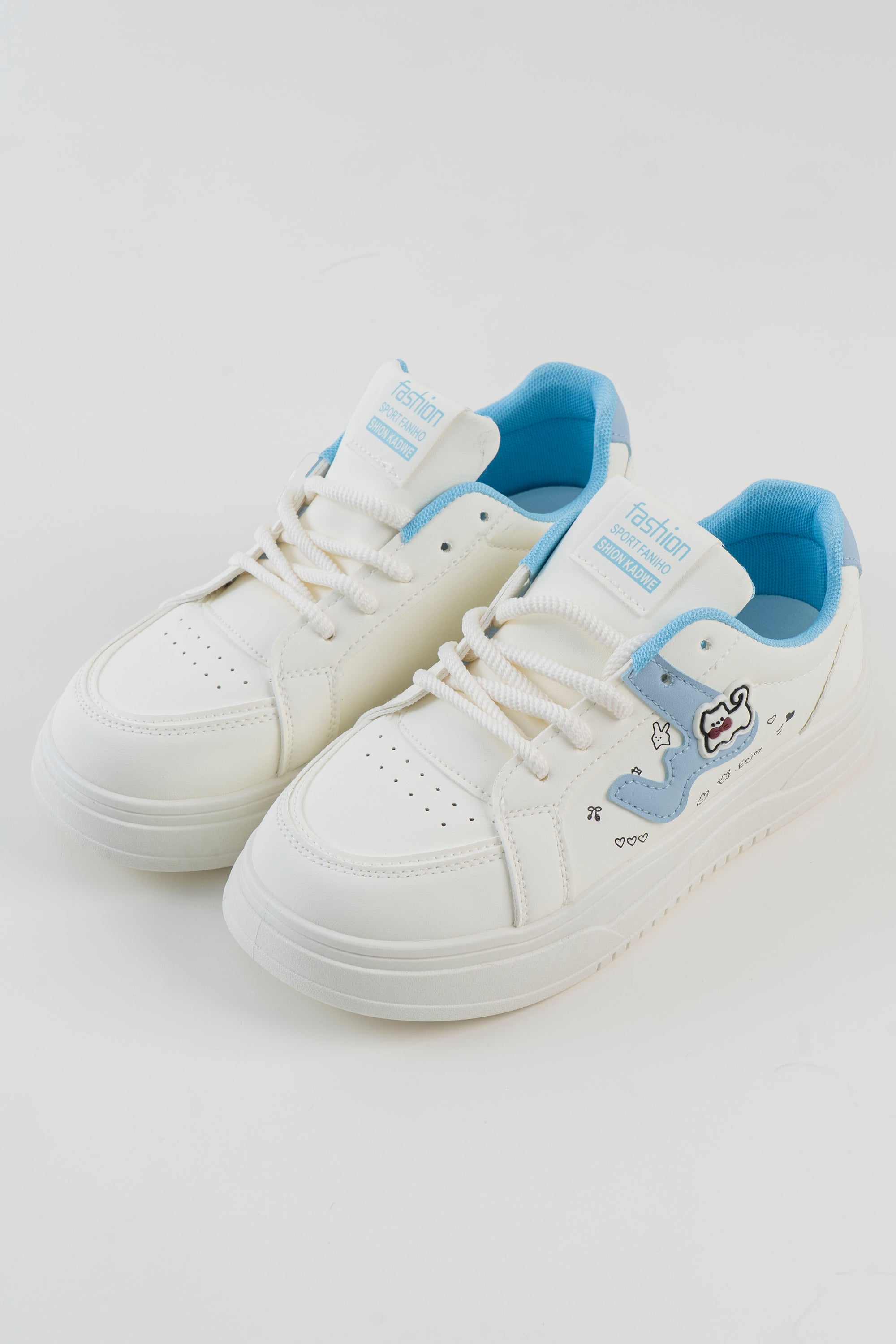 Cartoon Print Platform Sneaker - Blue