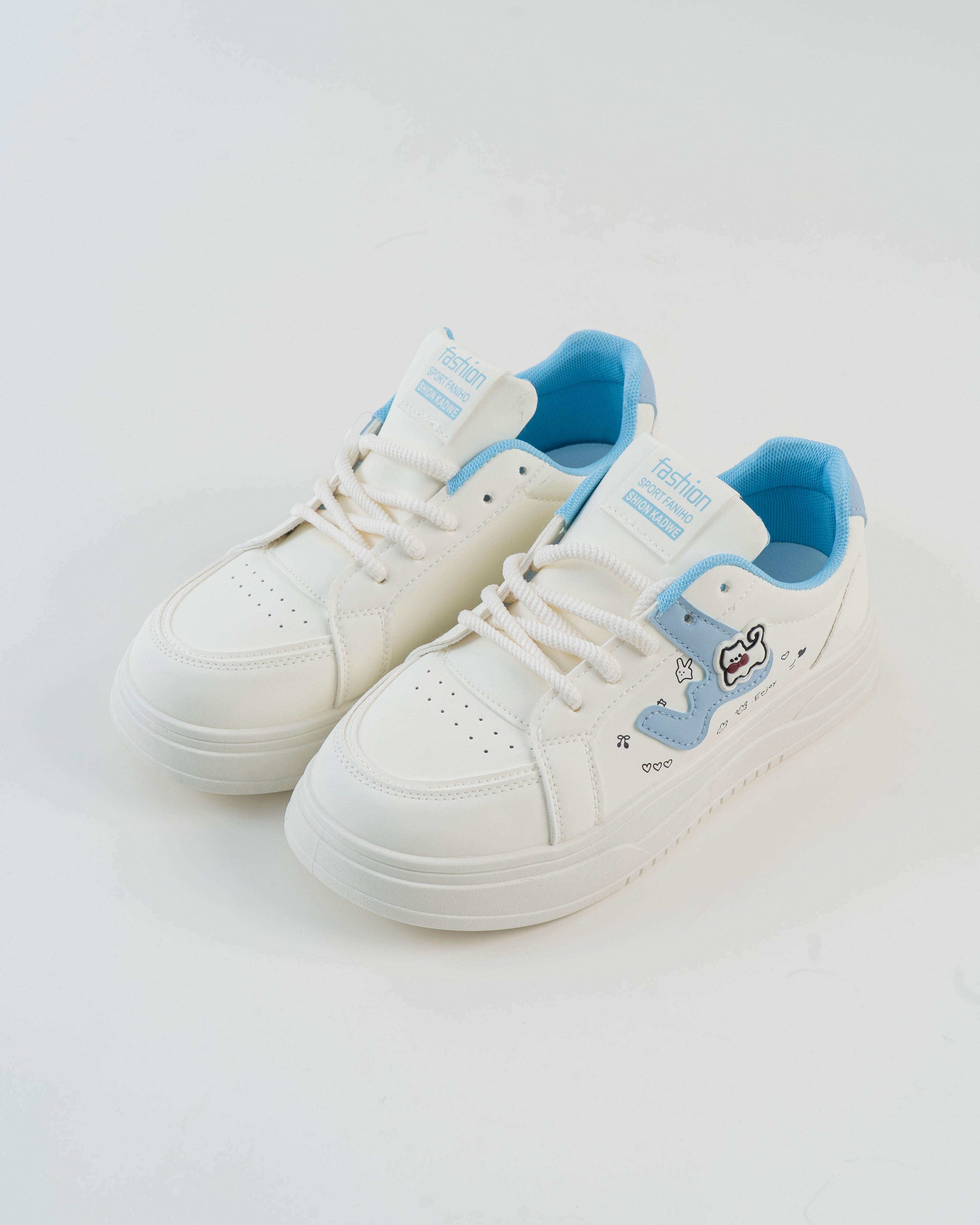 Cartoon Print Platform Sneaker - Blue