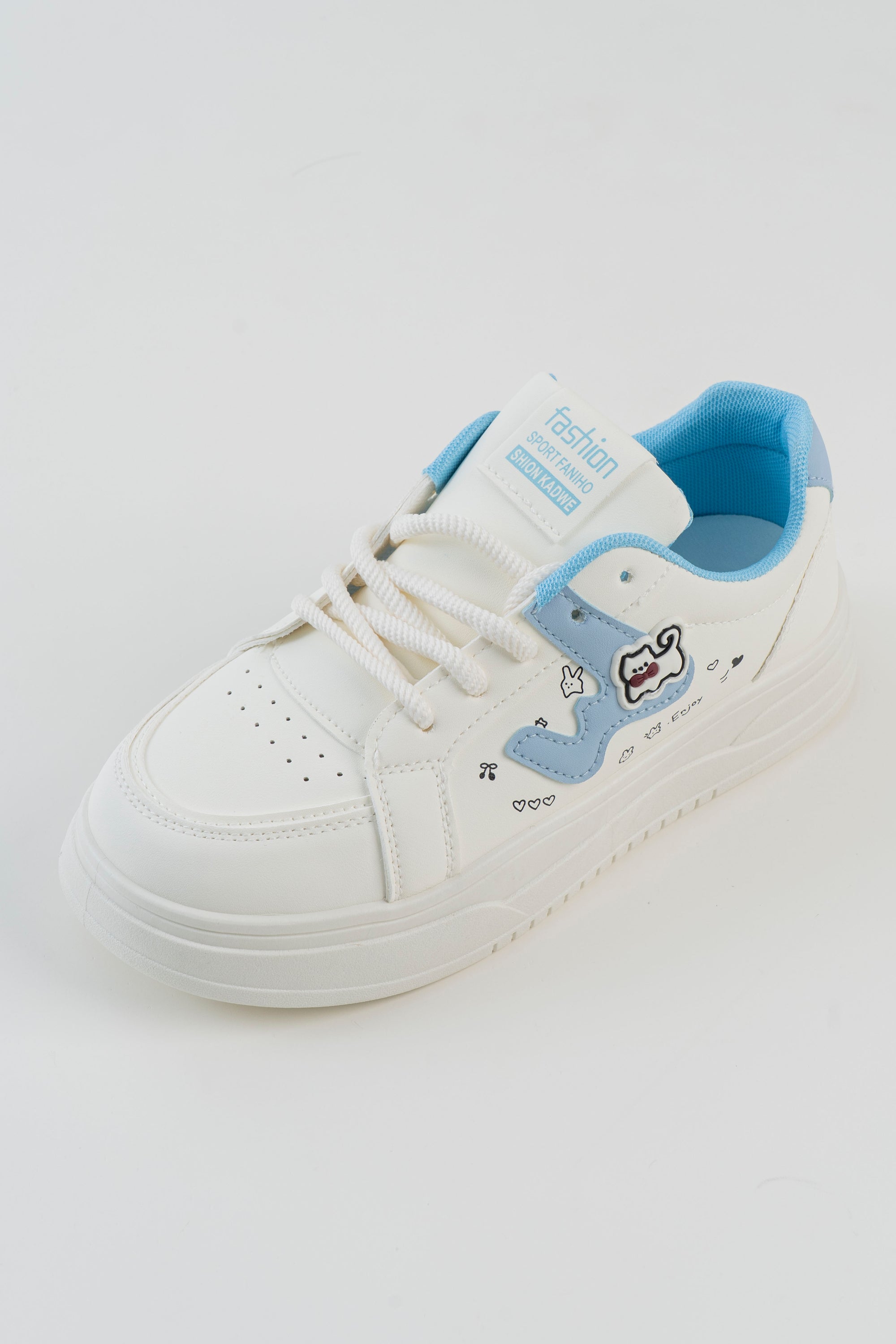 Cartoon Print Platform Sneaker - Blue