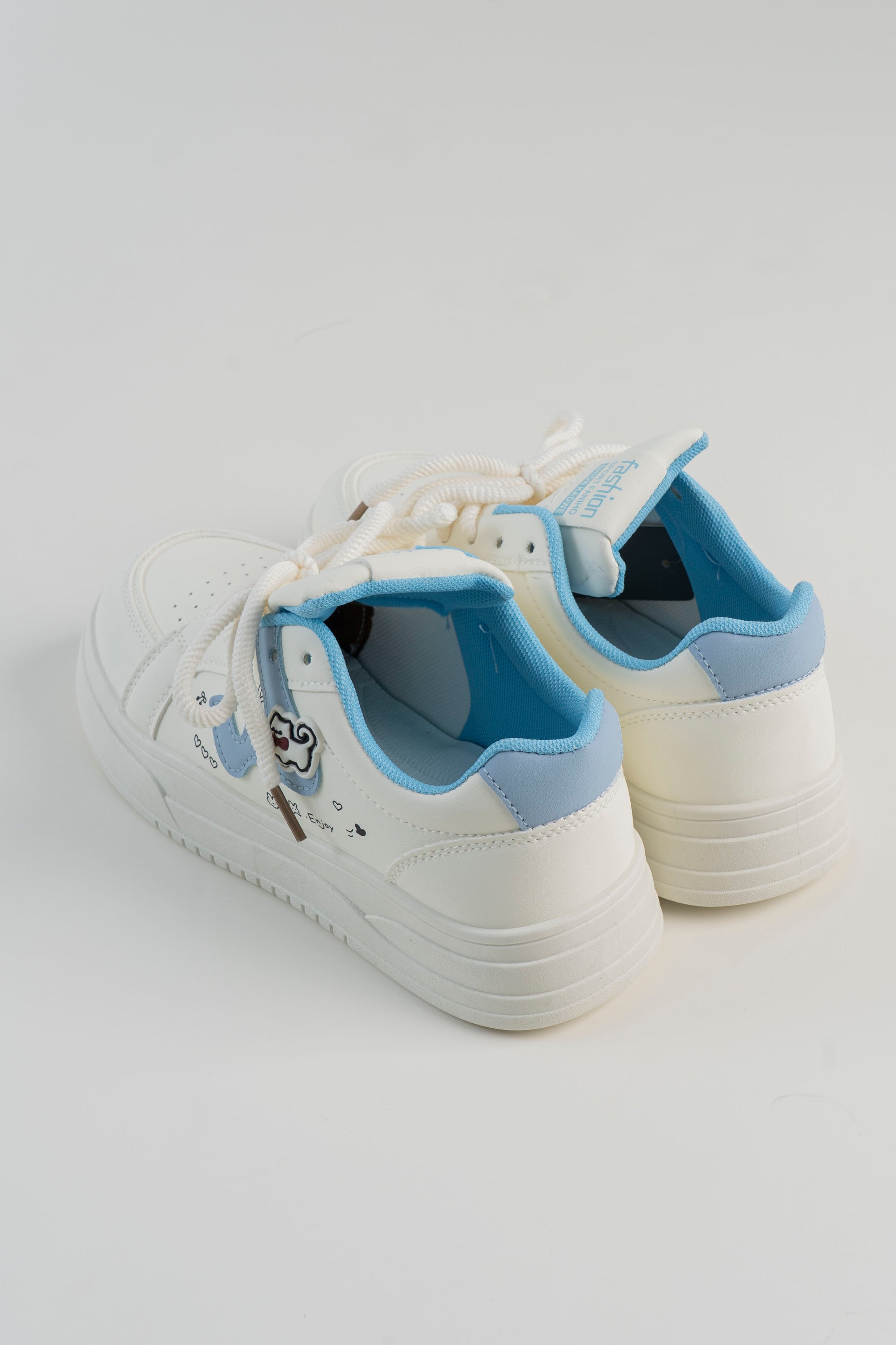 Cartoon Print Platform Sneaker - Blue