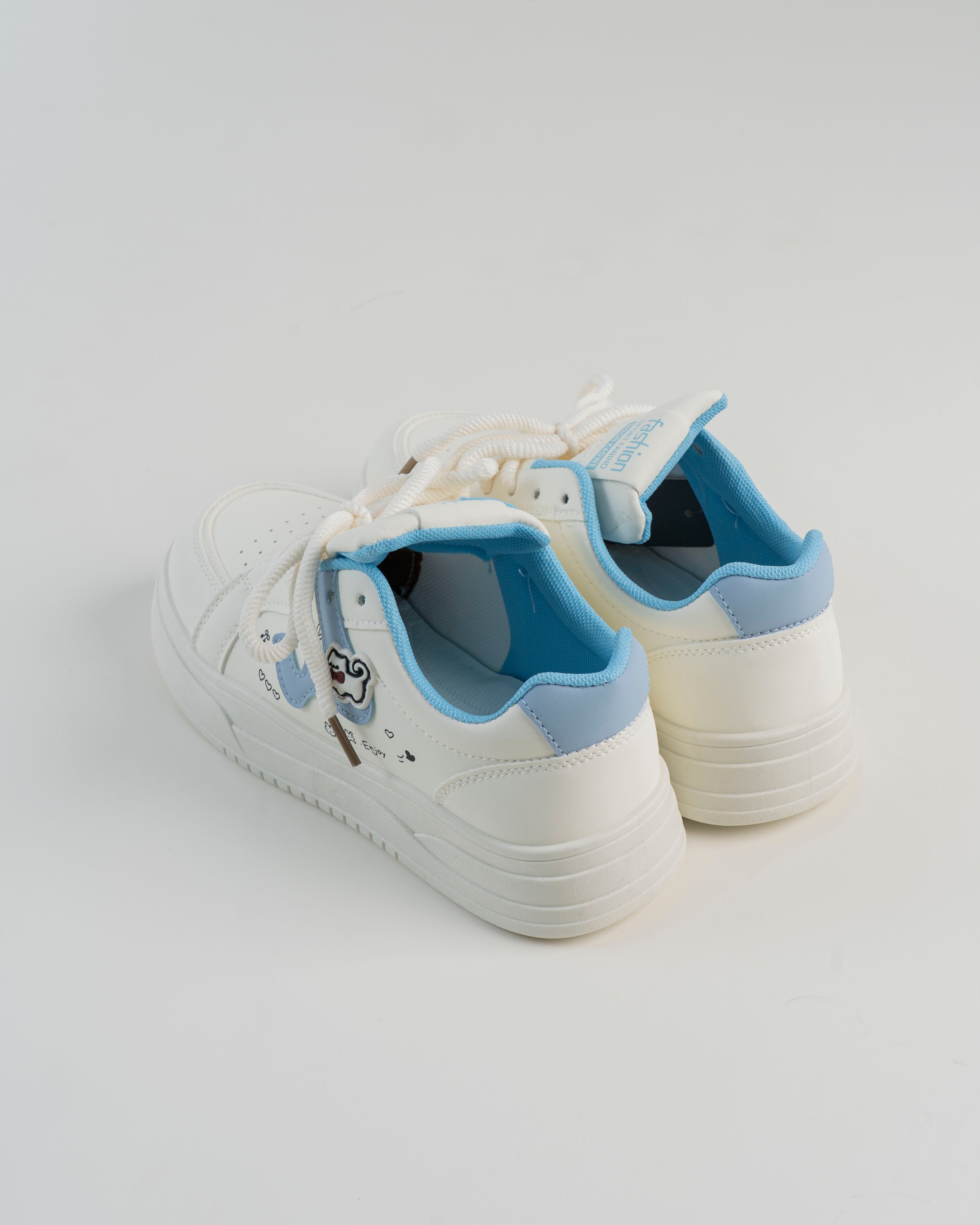 Cartoon Print Platform Sneaker - Blue