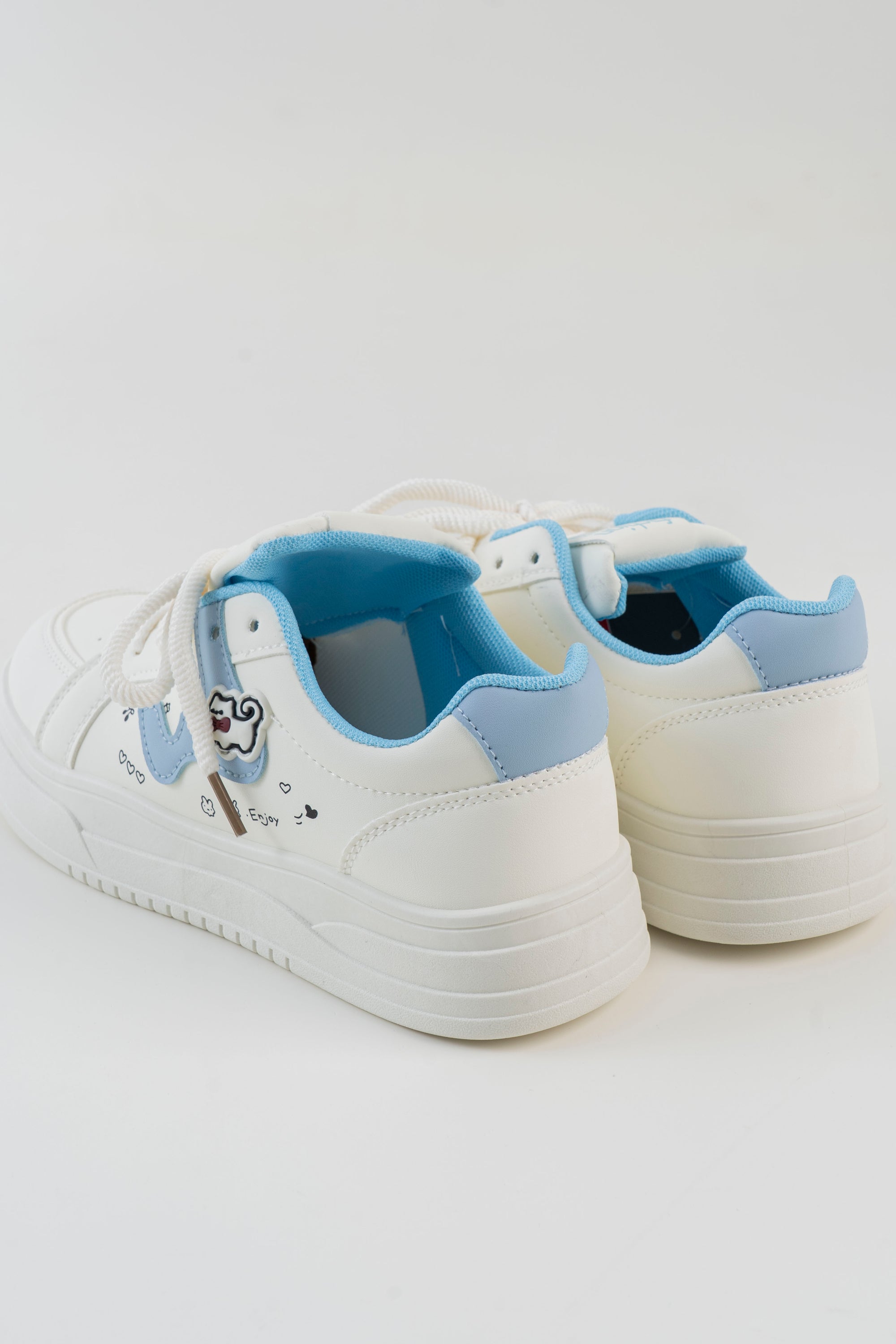 Cartoon Print Platform Sneaker - Blue