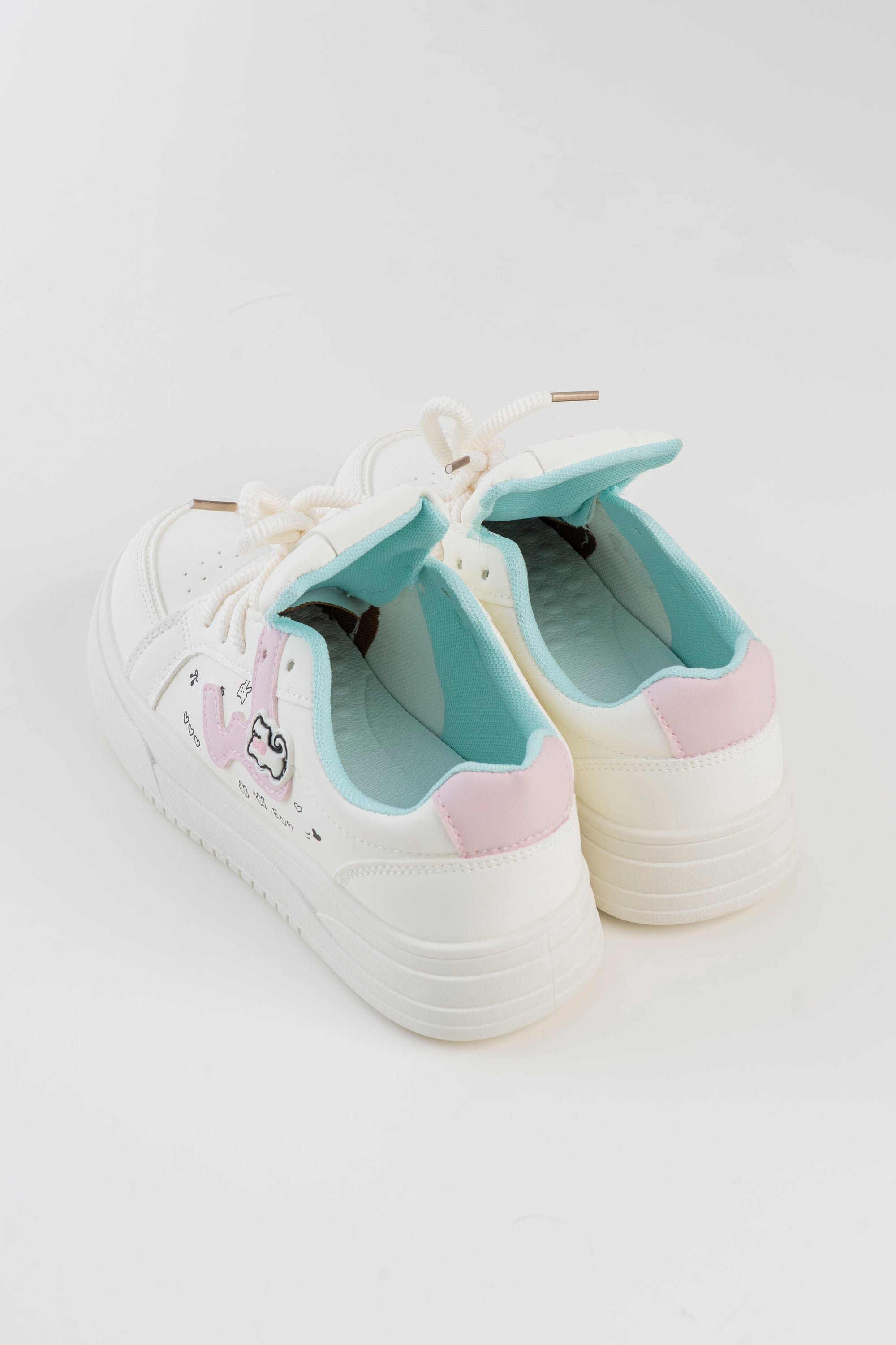 Cartoon Print Platform Sneaker - Pink