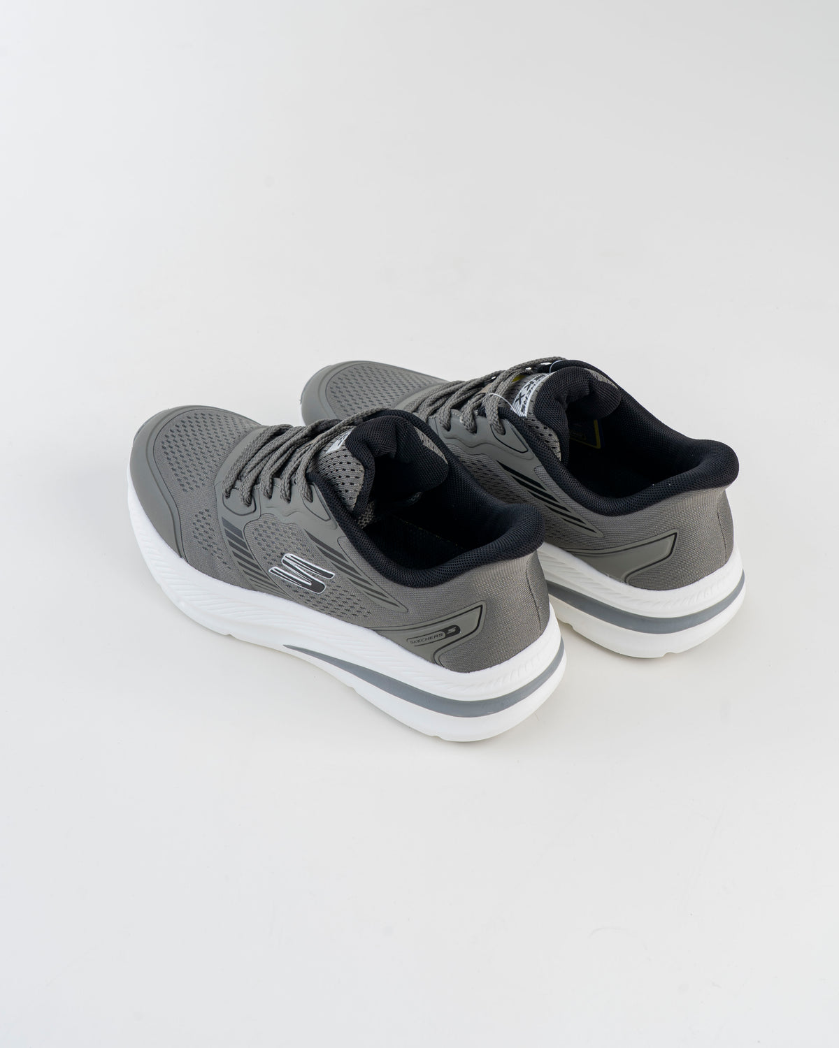 Men's Skechers charcoal grey sneakers, rear view