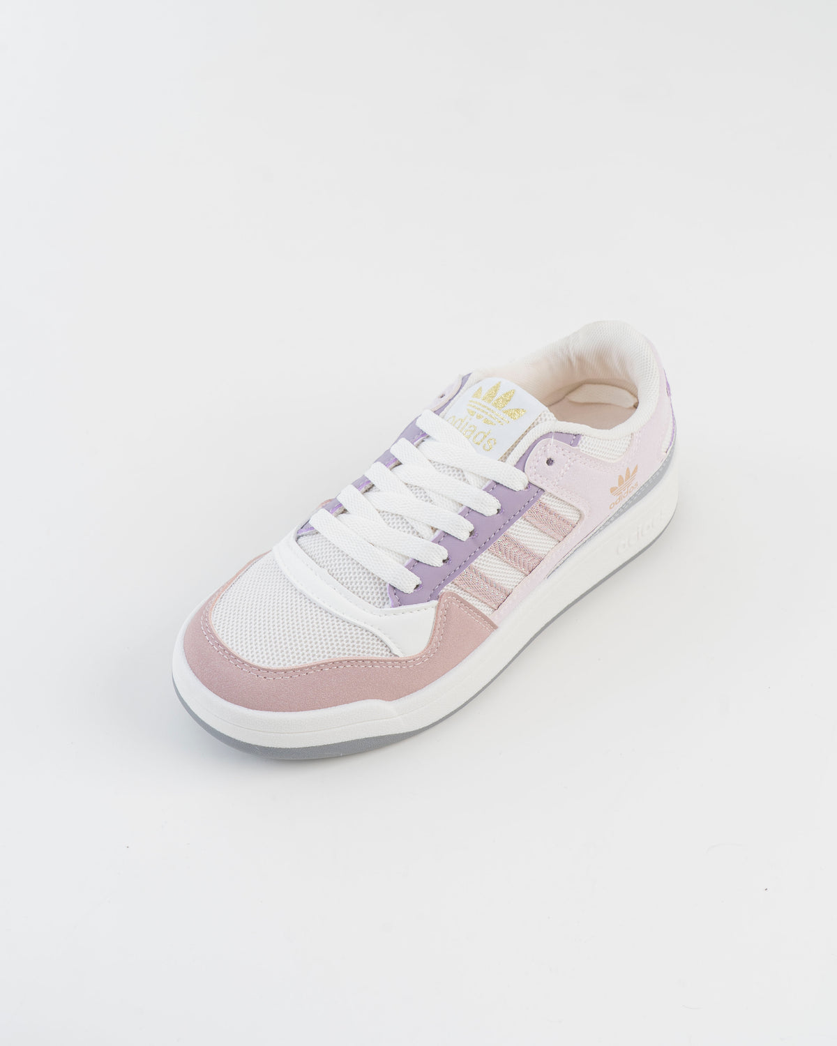 Women's White & Pink Sneakers with Lilac Accents
