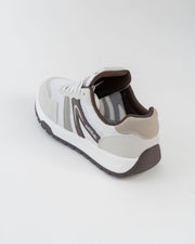 Men's White & Grey Sneakers with Dark Accents