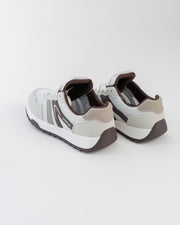 Men's White & Grey Sneakers with Dark Accents