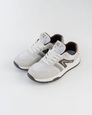 Men's White & Grey Sneakers with Dark Accents