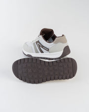 Men's White & Grey Sneakers with Dark Accents