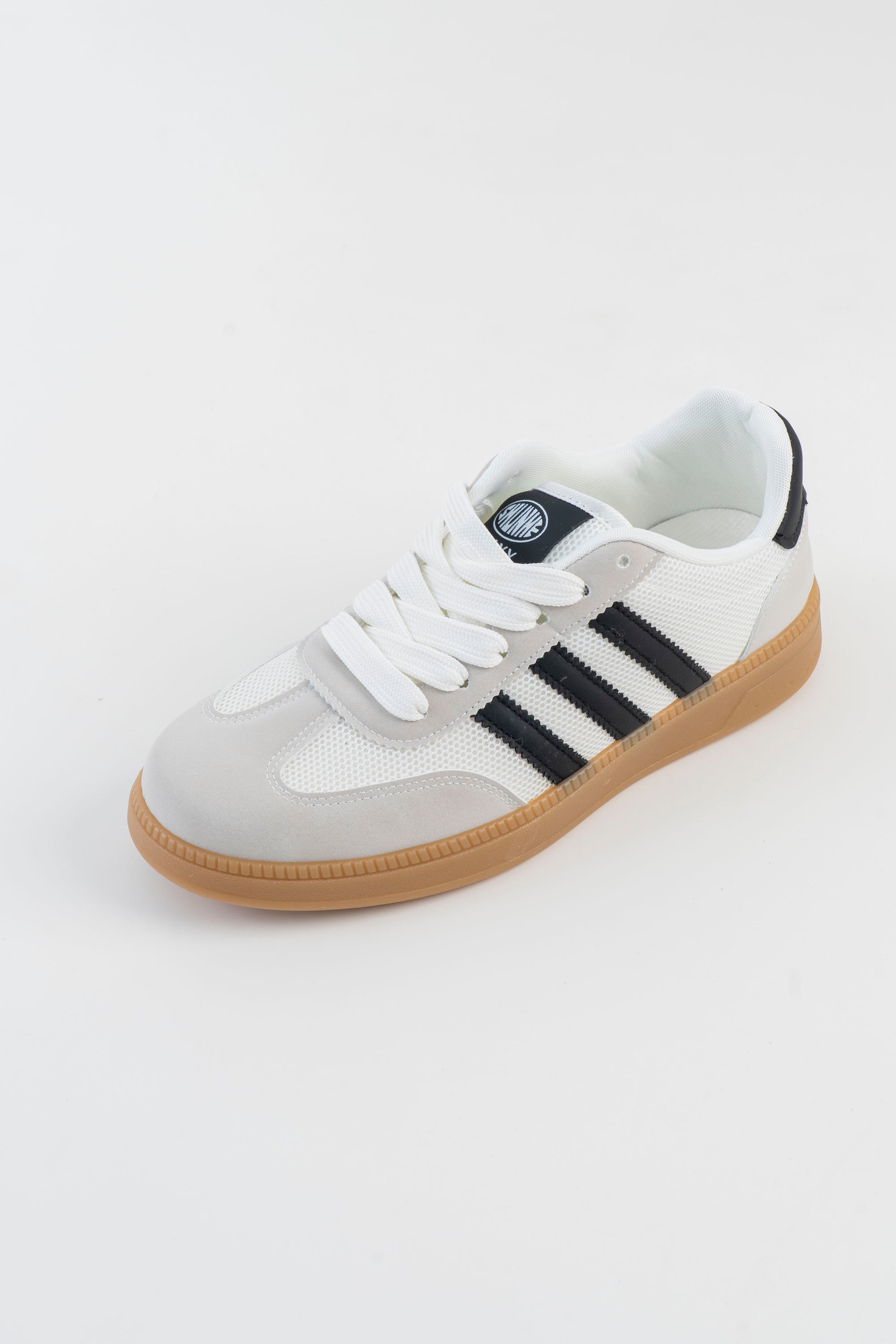 Men's White Sneakers with Black Stripes
